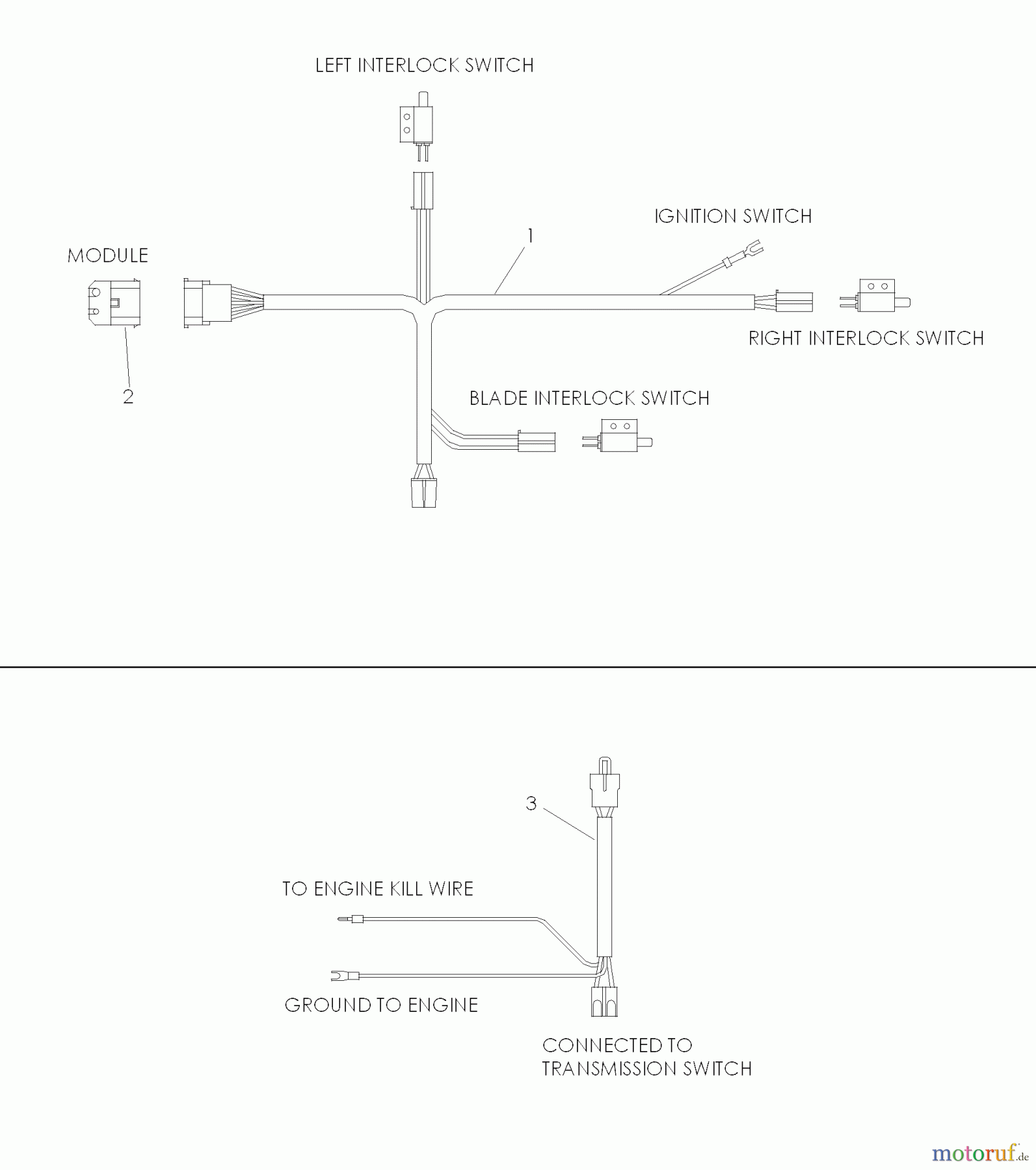 Husqvarna Rasenmäher für Großflächen WG 4815E (968999120) - Husqvarna Wide-Area Walk-Behind Mower (2006-02 & After) Wiring Harness