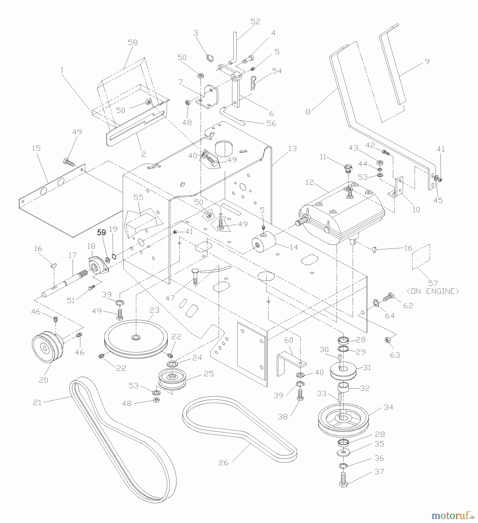 Husqvarna Rasenmäher für Großflächen WG 4815P (968999278) - Husqvarna Wide-Area Walk-Behind Mower (2005-08 to 2008-05) Transmission & Shifter Assembly