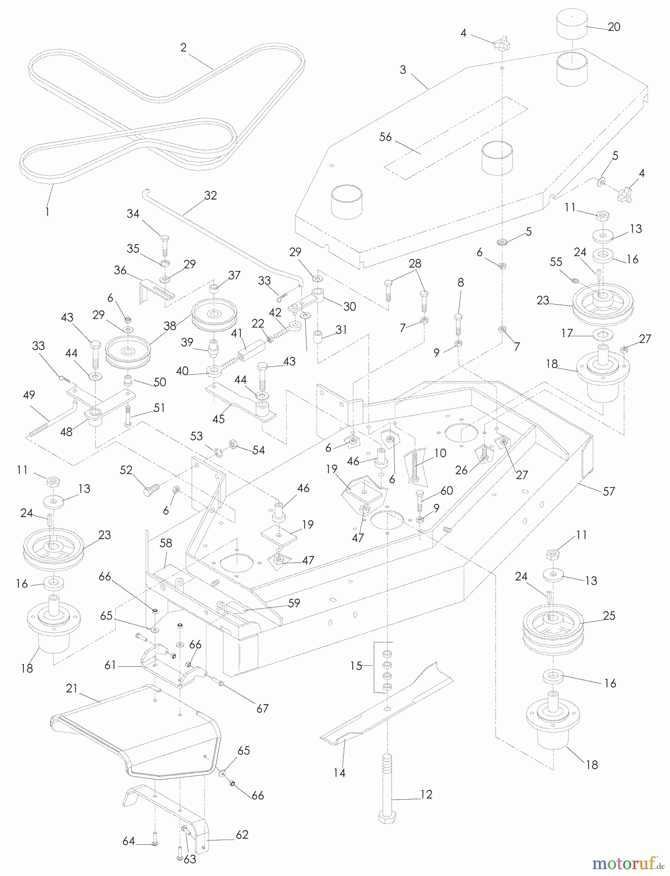 Husqvarna Rasenmäher für Großflächen WG 4815P (968999278) - Husqvarna Wide-Area Walk-Behind Mower (2008-06 & After) 48