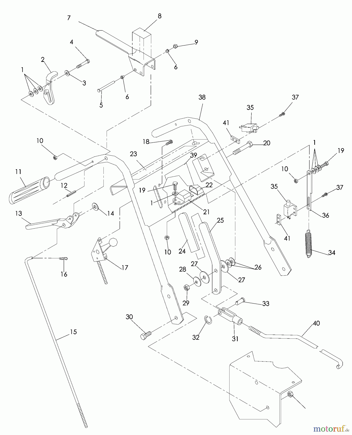 Husqvarna Rasenmäher für Großflächen WG 3213P (968999114) - Husqvarna Wide-Area Walk-Behind Mower (2008-06 & After) Handle & Controls