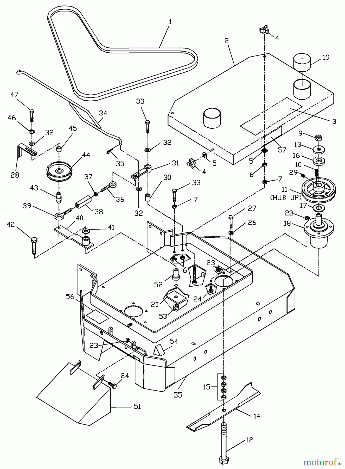 Husqvarna Rasenmäher für Großflächen WH 3614A (968999105) - Husqvarna Wide-Area Walk-Behind Mower (2000-06 to 2001-01) 36