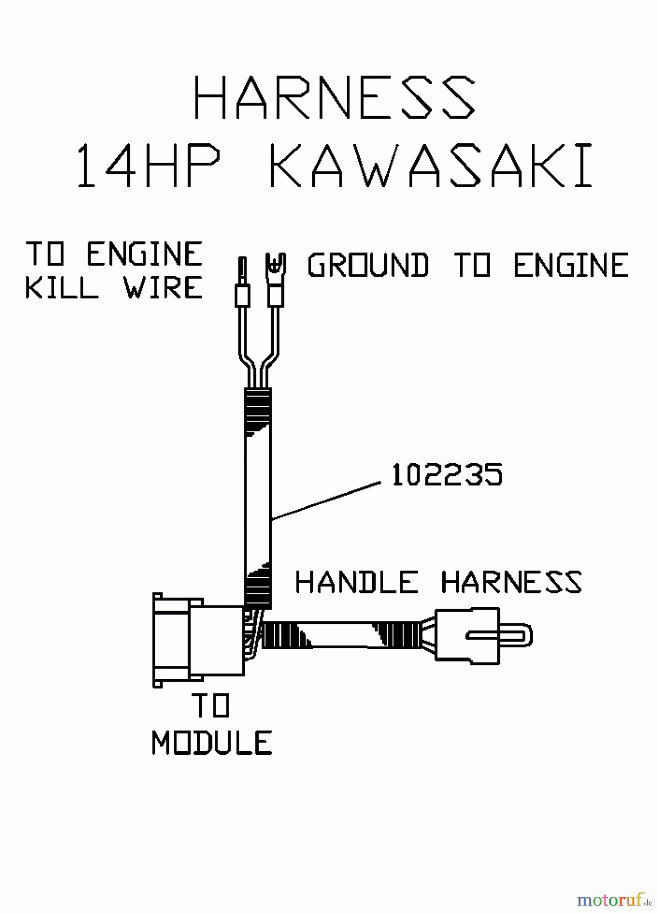 Husqvarna Rasenmäher für Großflächen WH 3614A (968999105) - Husqvarna Wide-Area Walk-Behind Mower (2000-06 to 2001-01) Harness 14 HP Kawasaki
