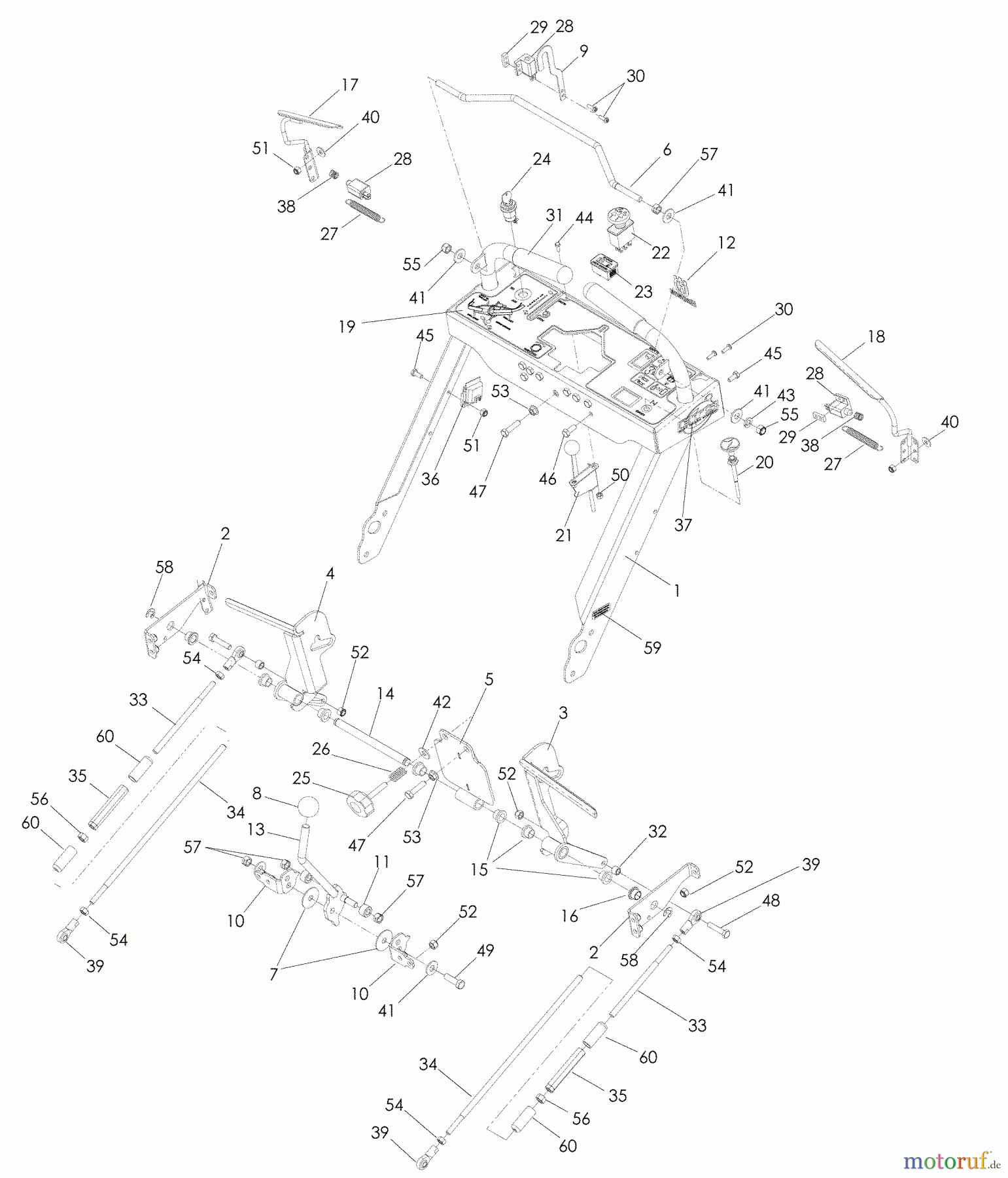 Husqvarna Rasenmäher für Großflächen WH 3615E (968999237) - Husqvarna Wide-Area Walk-Behind Mower (2005-08 & After) Handle And Controls
