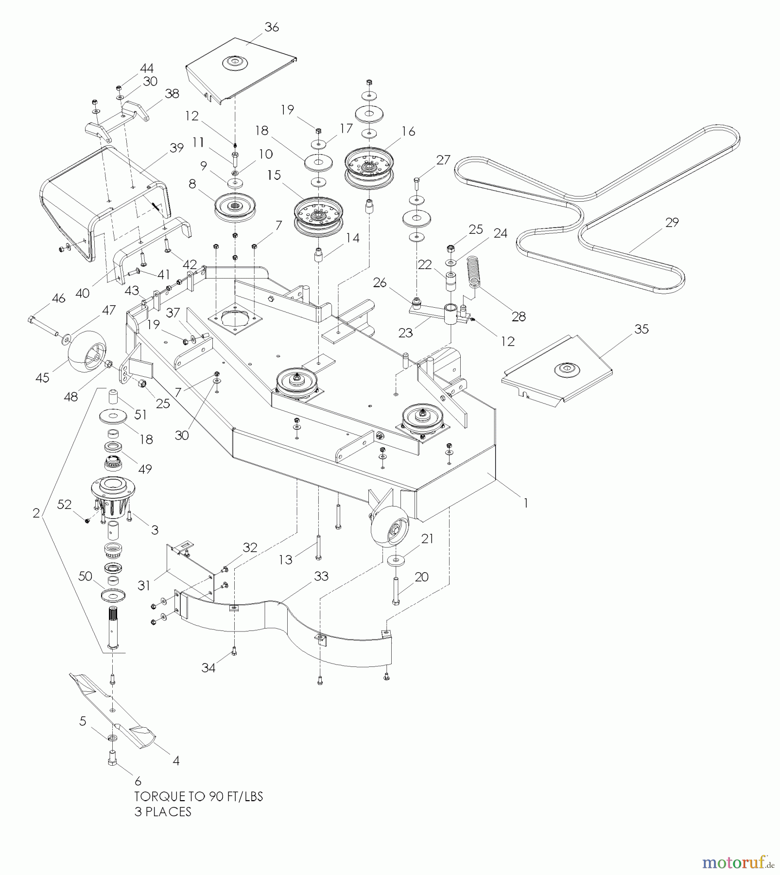 Husqvarna Rasenmäher für Großflächen WH 4817EFQ (968999252) - Husqvarna Wide-Area Walk-Behind Mower (2008-08 & After) 48