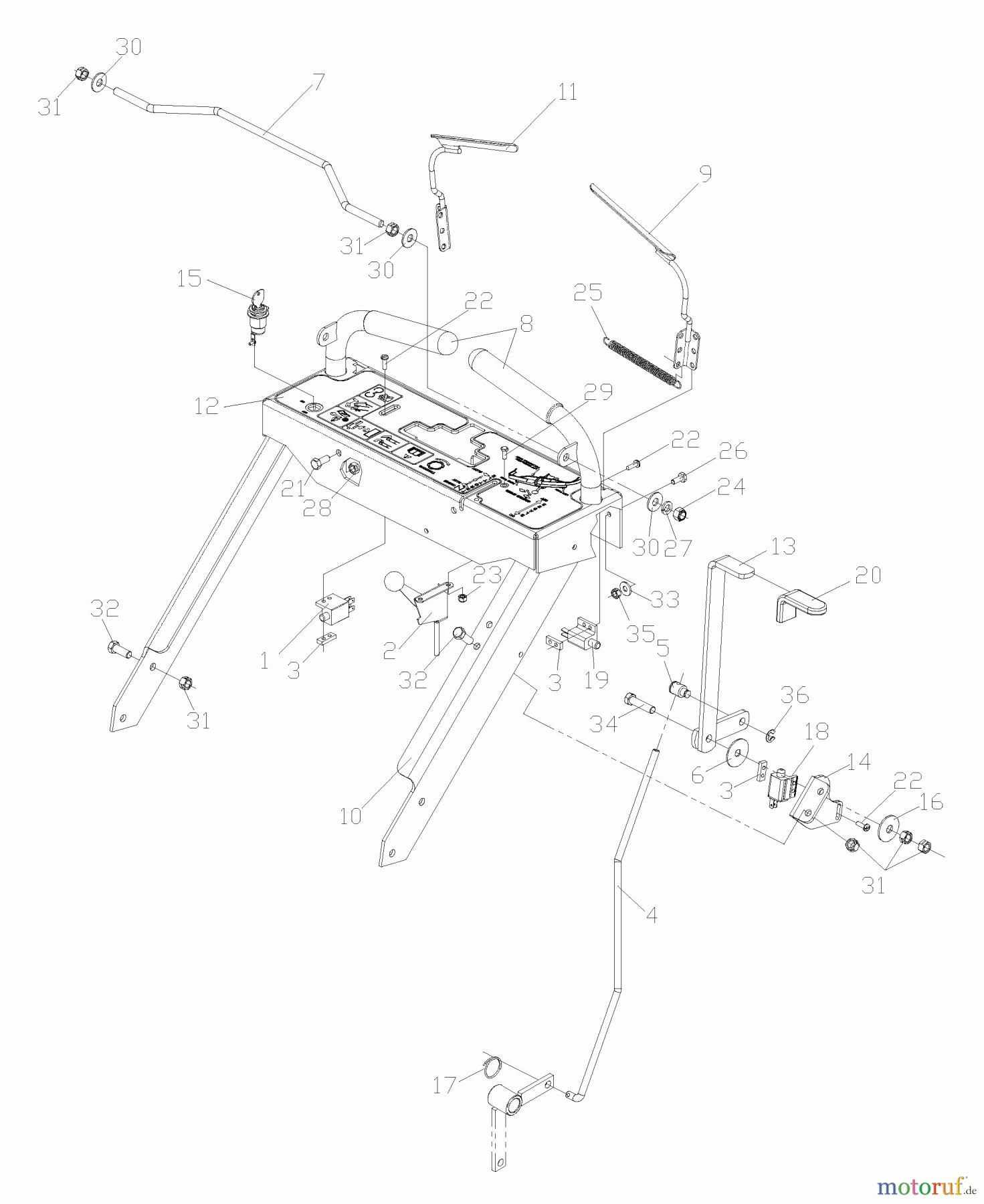 Husqvarna Rasenmäher für Großflächen WH 4817ETS (968999123) - Husqvarna Wide-Area Walk-Behind Mower (2006-02 & After) Handle Assembly