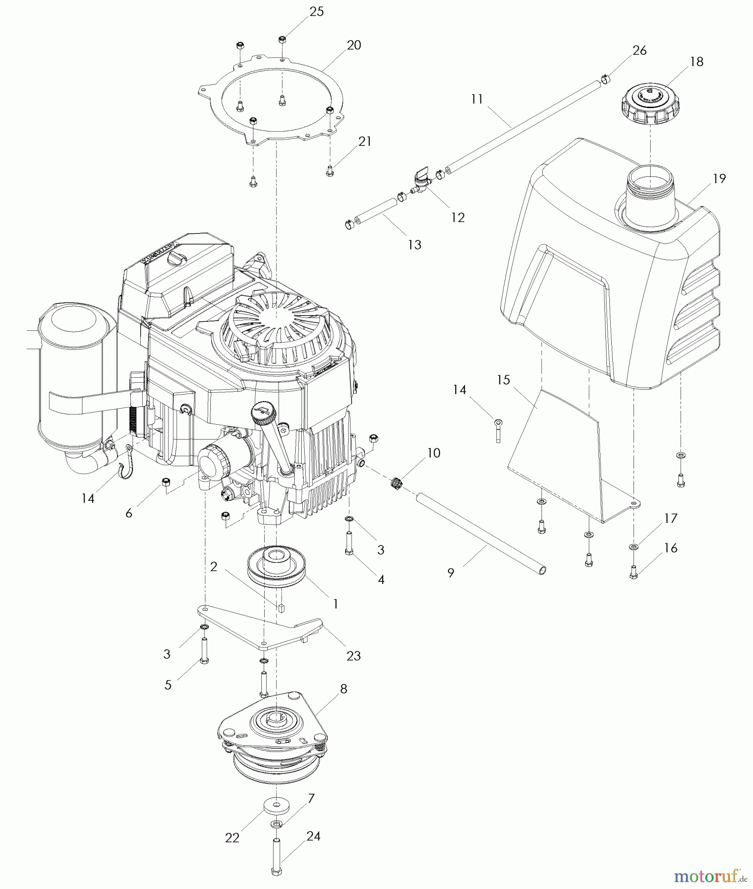 Husqvarna Rasenmäher für Großflächen WH 3615 (966947001) - Husqvarna Wide-Area Walk-Behind Mower (2008-09 to 2008-09) Engine