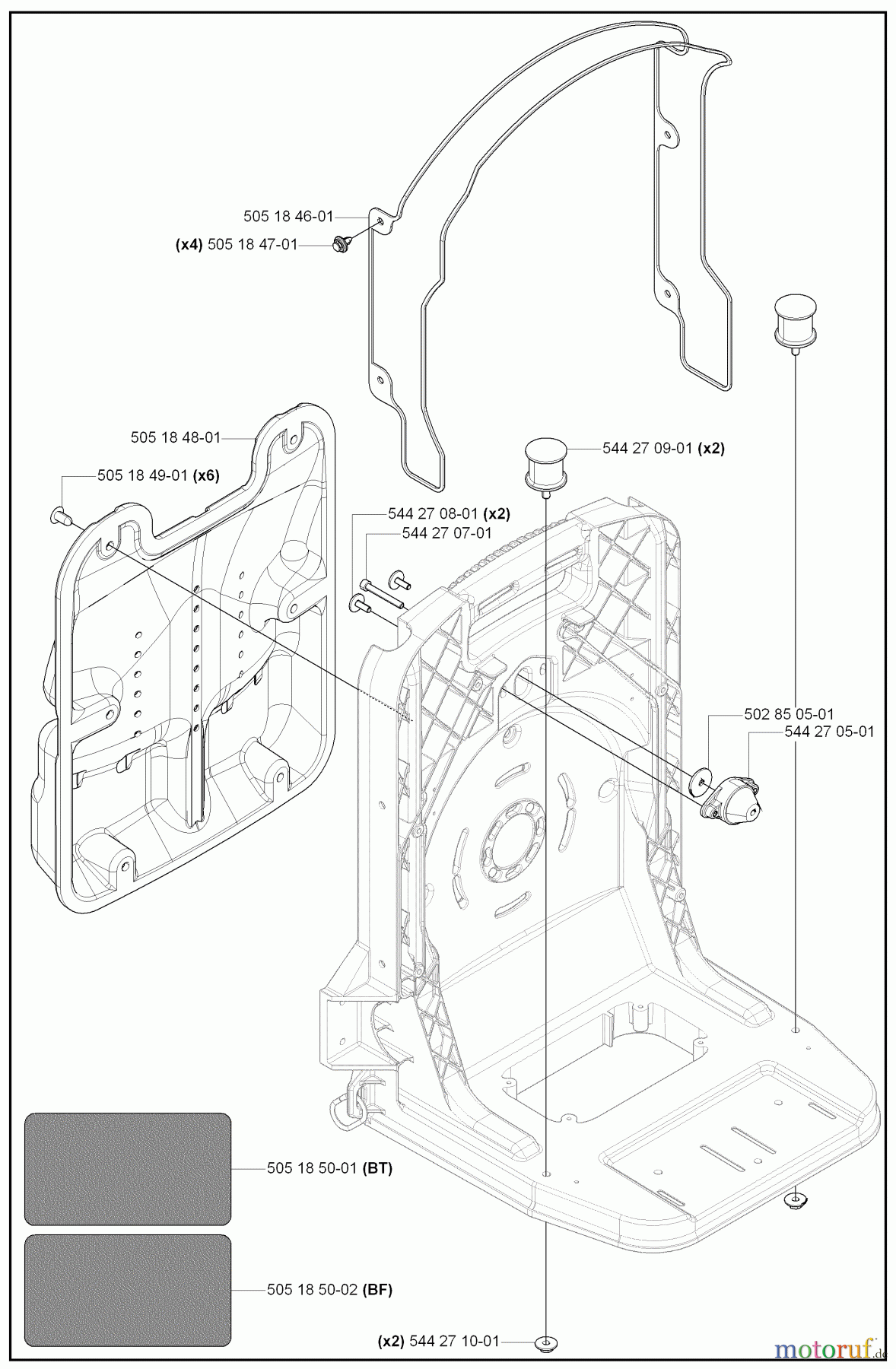 Husqvarna Bläser / Sauger / Häcksler / Mulchgeräte 180 BT - Husqvarna Backpack Blower (2008-02 to 2008-09) Frame Cover