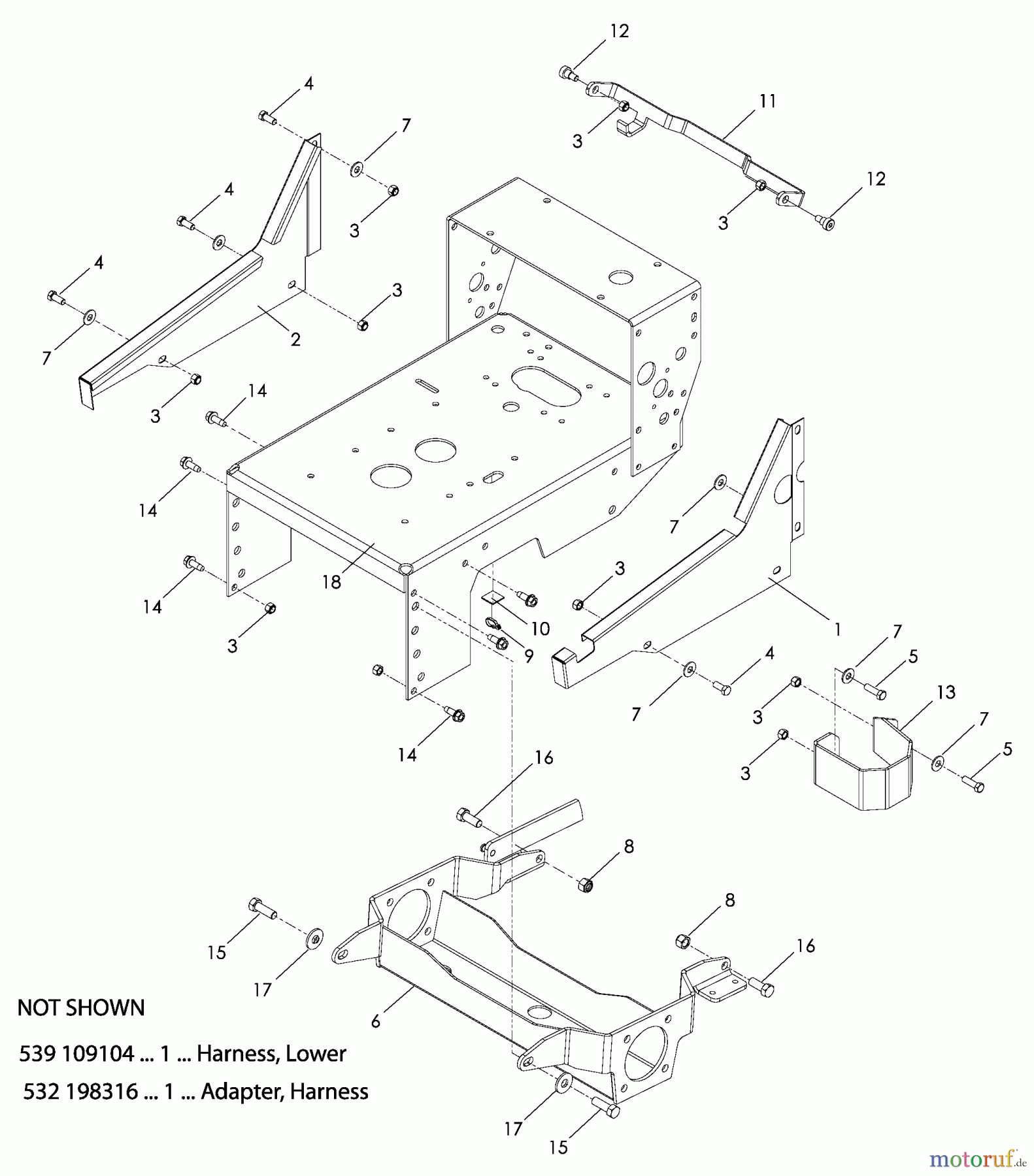 Husqvarna Rasenmäher für Großflächen WH 3615 (966947001) - Husqvarna Wide-Area Walk-Behind Mower (2008-10 & After) Frame