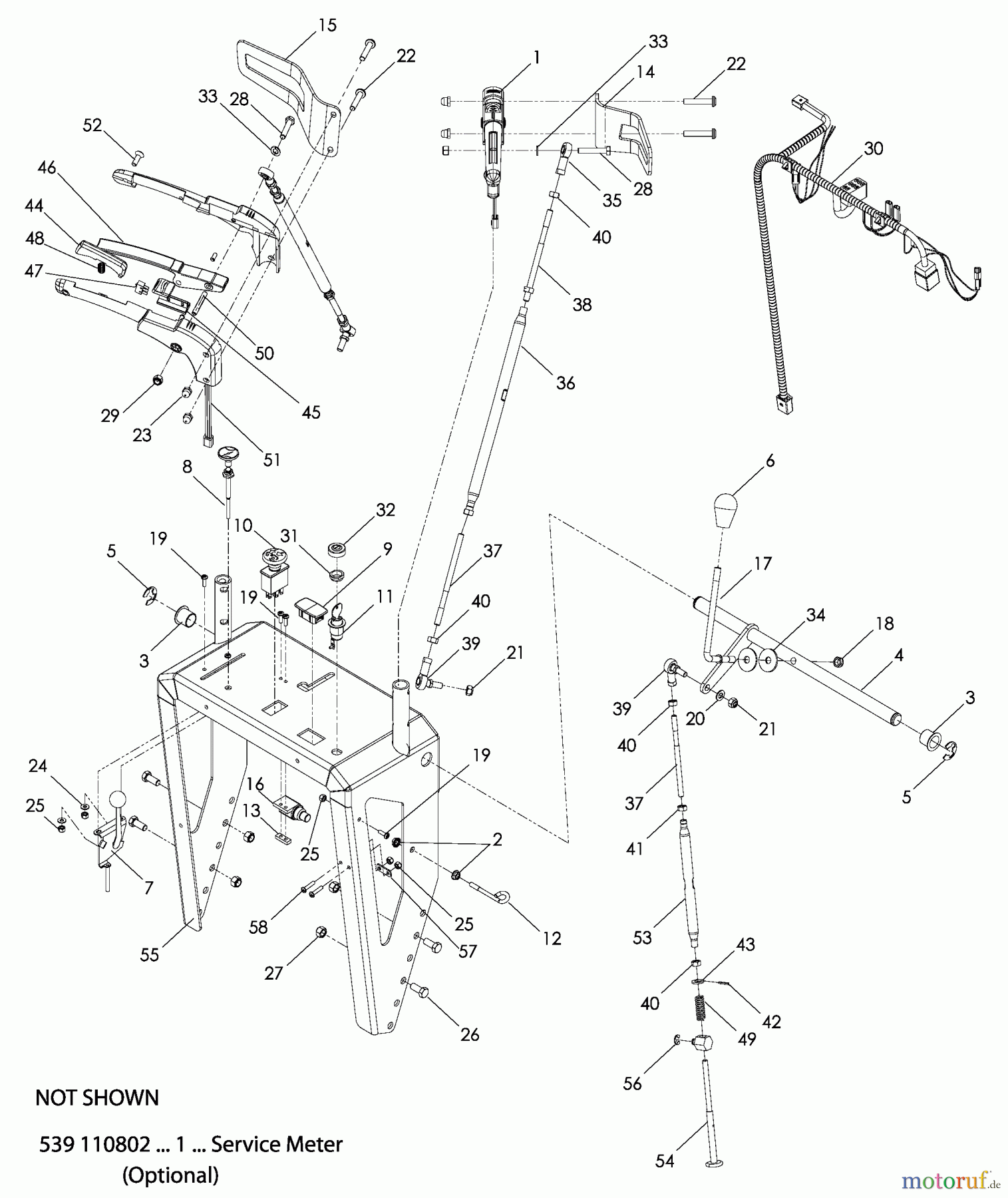 Husqvarna Rasenmäher für Großflächen WH 3615 (966947001) - Husqvarna Wide-Area Walk-Behind Mower (2008-10 & After) Handle And Controls