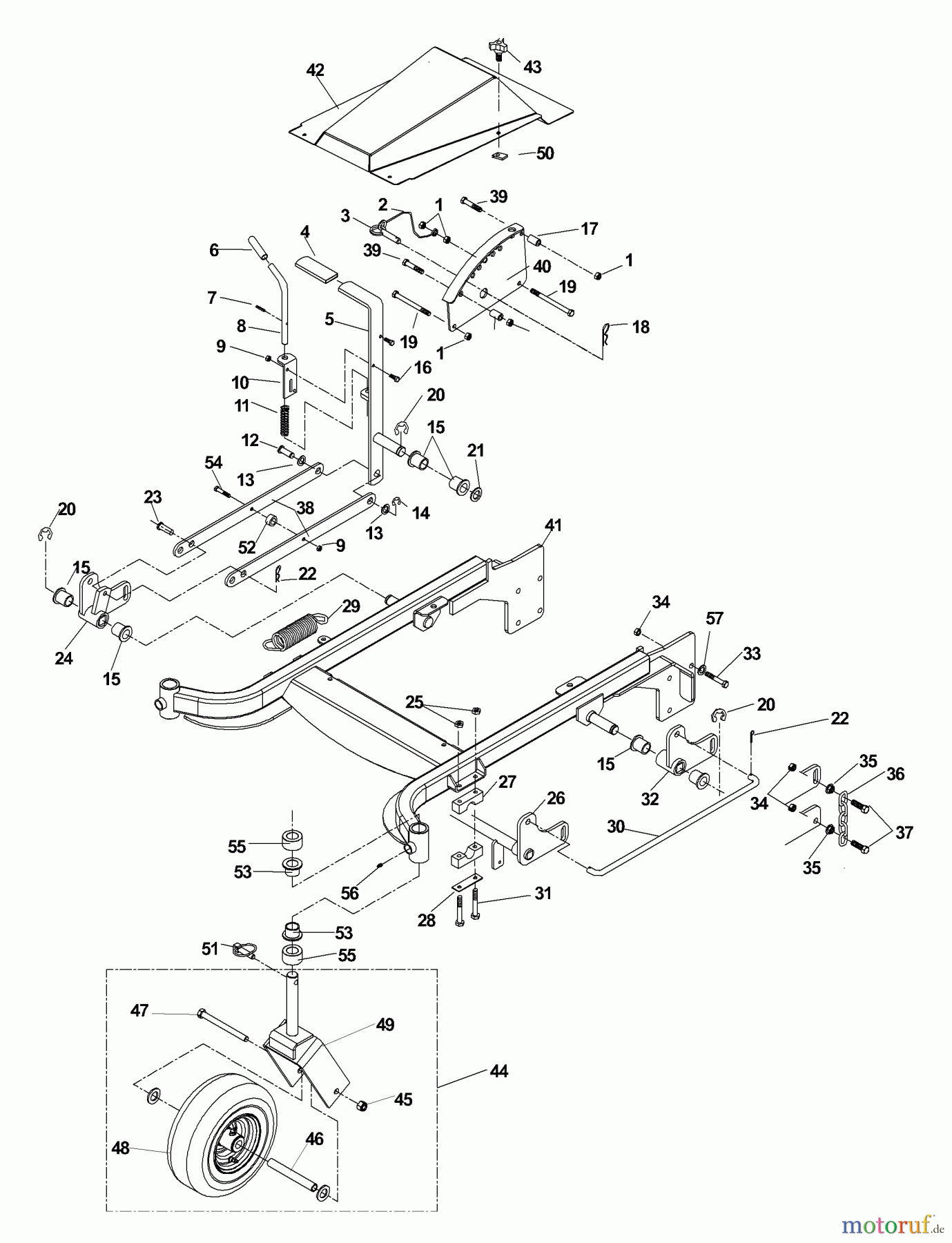 Husqvarna Rasenmäher für Großflächen WH 5219EFQ (968999253) - Husqvarna Wide-Area Walk-Behind Mower (2005-08 to 2006-11) Frame Assembly