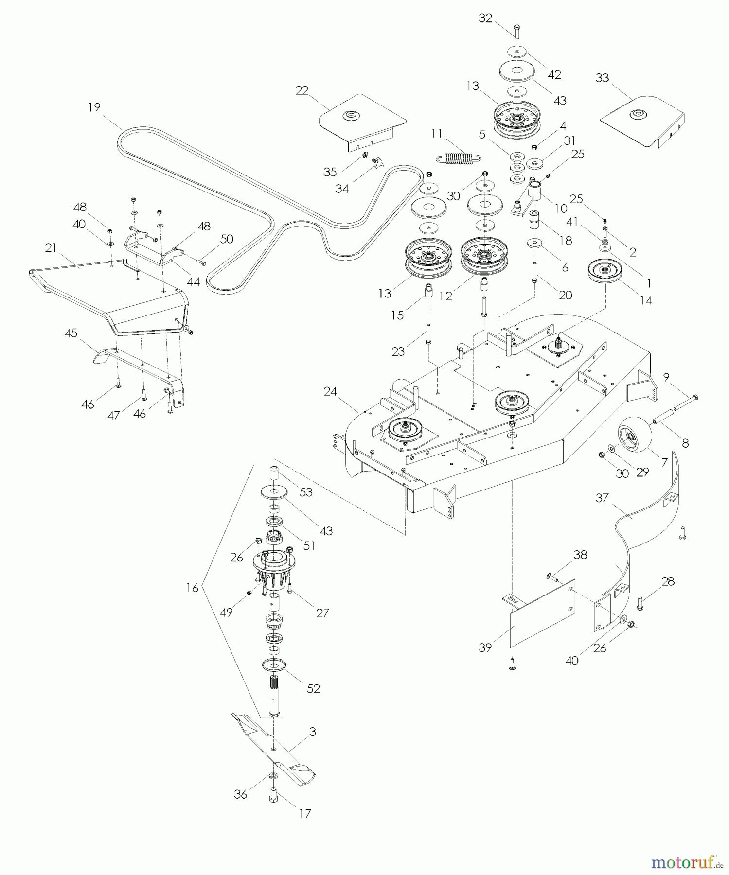 Husqvarna Rasenmäher für Großflächen WH 5219EFQ (968999253) - Husqvarna Wide-Area Walk-Behind Mower (2006-12 to 2008-07) 52
