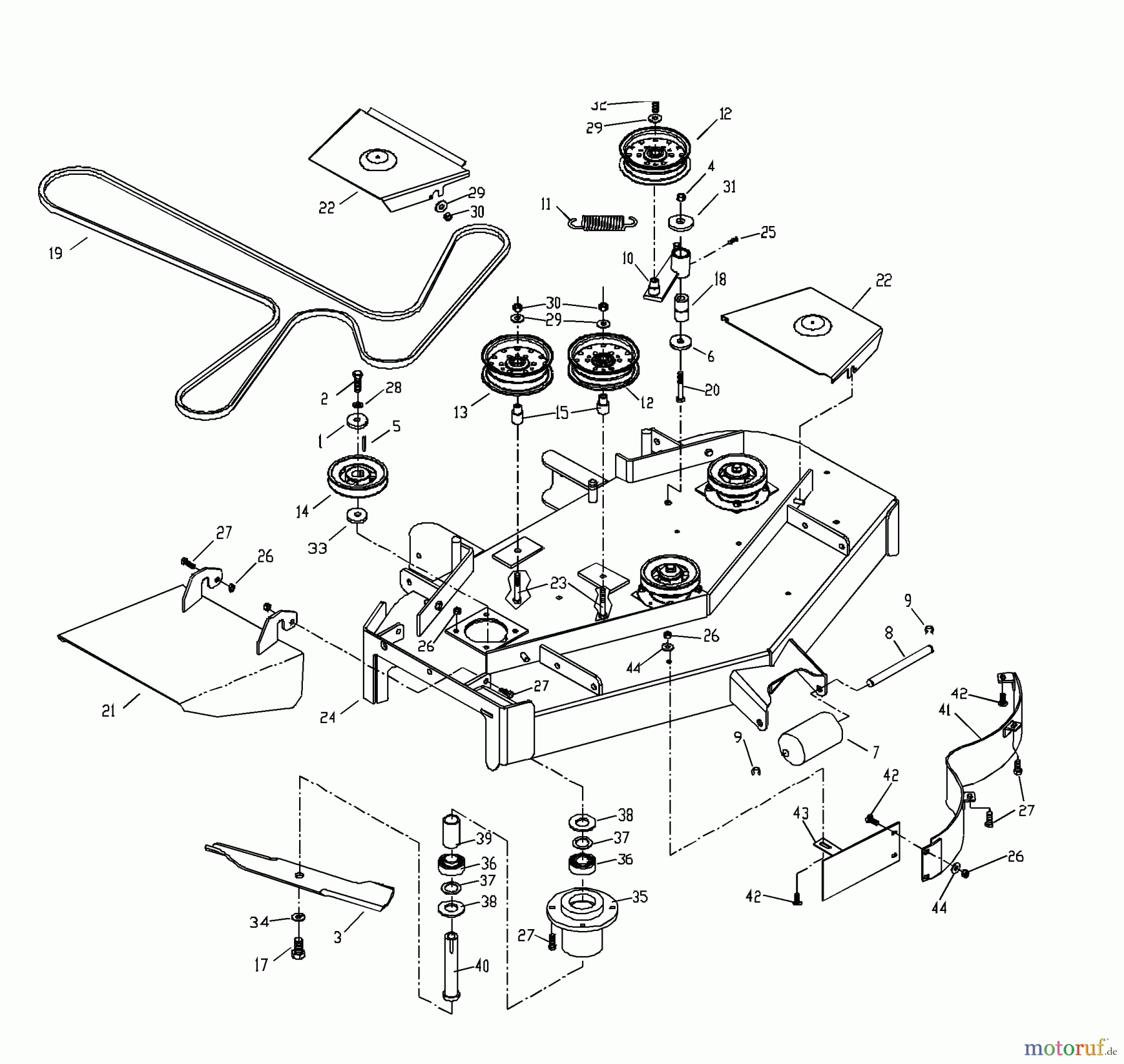 Husqvarna Rasenmäher für Großflächen WHF 4215ETS (968999127) - Husqvarna Wide-Area Walk-Behind Mower (2001-12 to 2002-01) 42