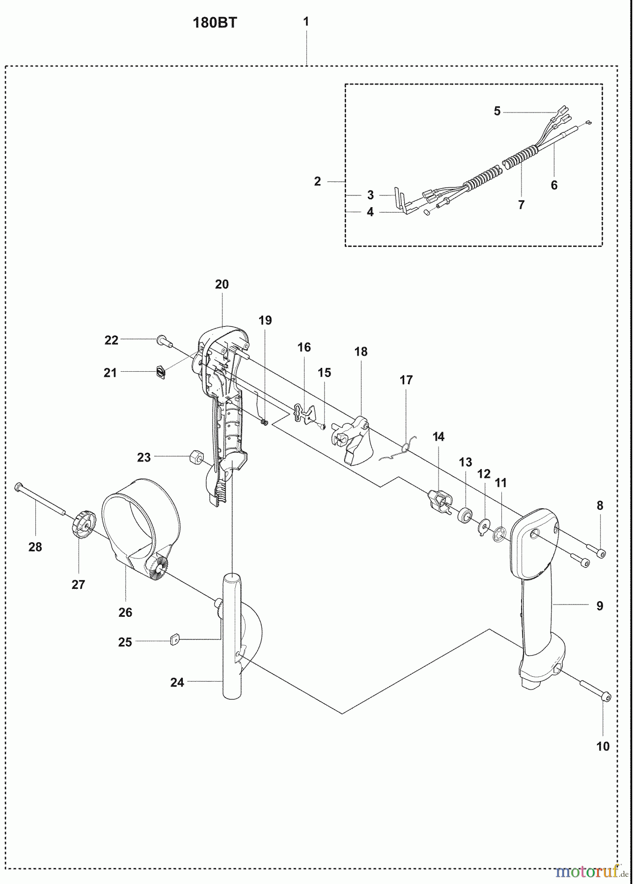 Husqvarna Bläser / Sauger / Häcksler / Mulchgeräte 180 BT - Husqvarna Backpack Blower (2008-10 & After) BT Throttle / Switch Wires