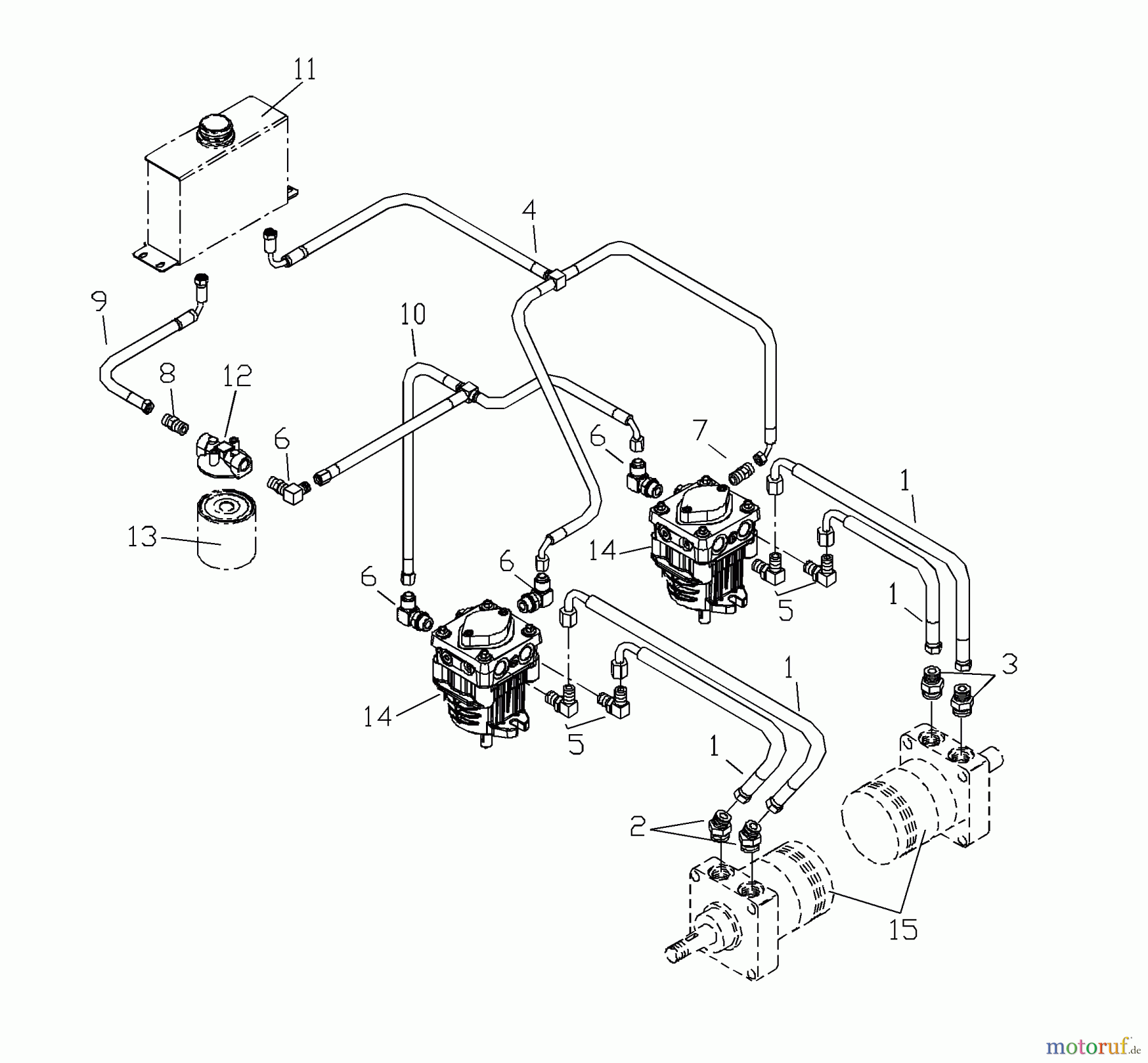 Husqvarna Rasenmäher für Großflächen WHF 4215ETS (968999127) - Husqvarna Wide-Area Walk-Behind Mower (2001-12 to 2002-01) Hydraulic Assembly