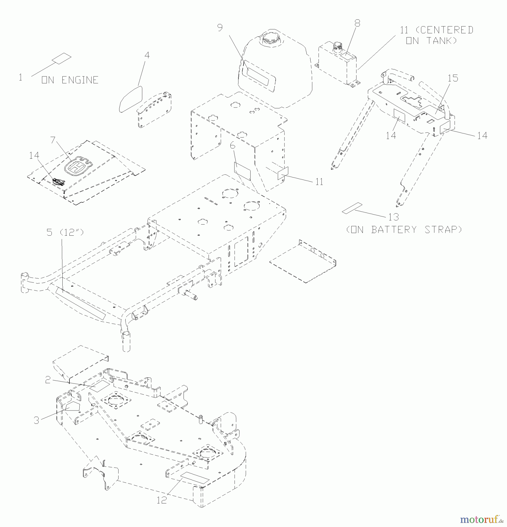 Husqvarna Rasenmäher für Großflächen WHF 4818ETS (968999129) - Husqvarna Wide-Area Walk-Behind Mower (2002-09 & After) Decal Assembly