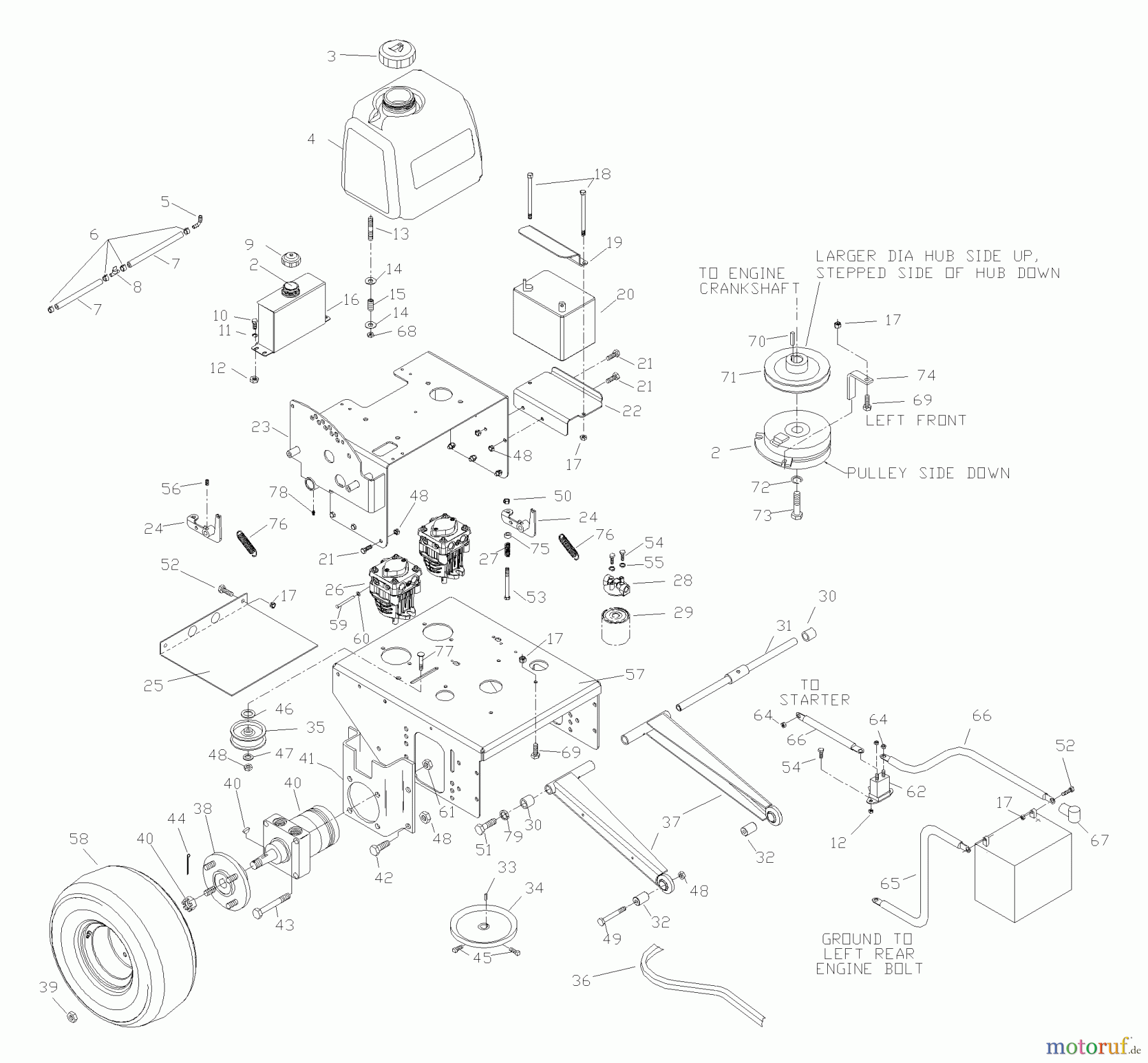  Husqvarna Rasenmäher für Großflächen WHF 4818ETS (968999129) - Husqvarna Wide-Area Walk-Behind Mower (2002-09 & After) Power Unit Assembly