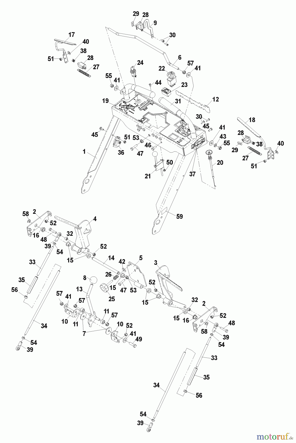 Husqvarna Rasenmäher für Großflächen WHT 3615 (968999237) - Husqvarna Wide-Area Walk-Behind Mower (2004-09 & After) Handle Assembly