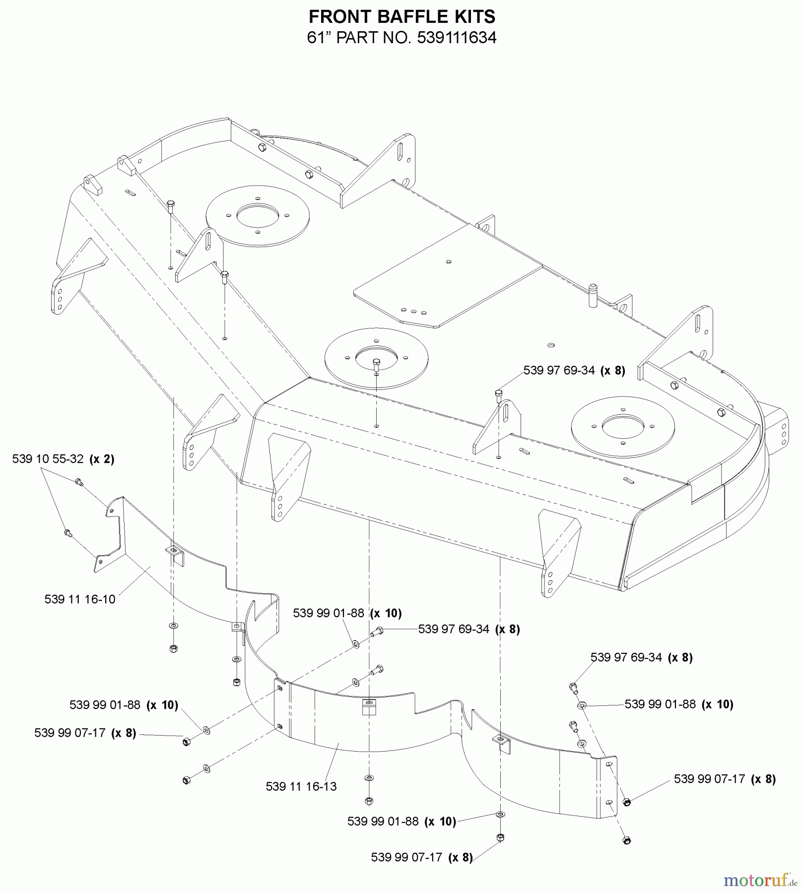 Husqvarna Nullwendekreismäher, Zero-Turn BZ 27 D (968999315) - Husqvarna Zero-Turn Mower (2009-07 & After) Accessories Front Baffle Kits #1