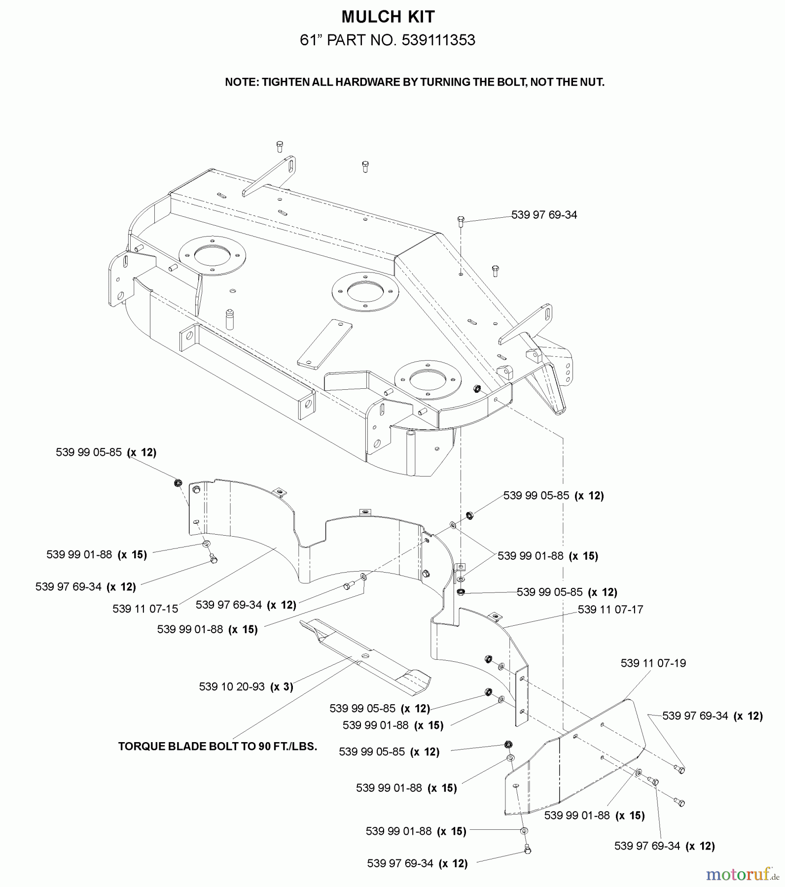 Husqvarna Nullwendekreismäher, Zero-Turn BZ 27 D (968999315) - Husqvarna Zero-Turn Mower (2009-07 & After) Accessories Mulch Kit #1