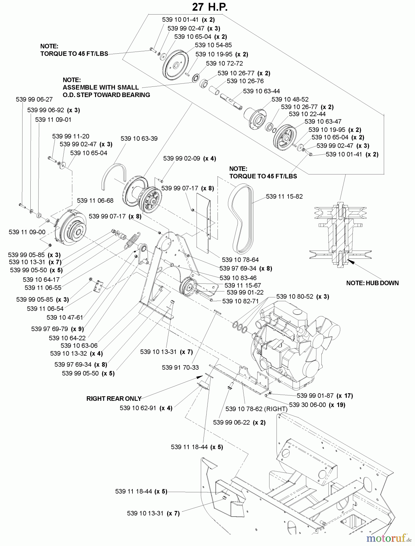 Husqvarna Nullwendekreismäher, Zero-Turn BZ 27 D (968999315) - Husqvarna Zero-Turn Mower (2009-07 & After) Engine Assembly 27 H. P. #1