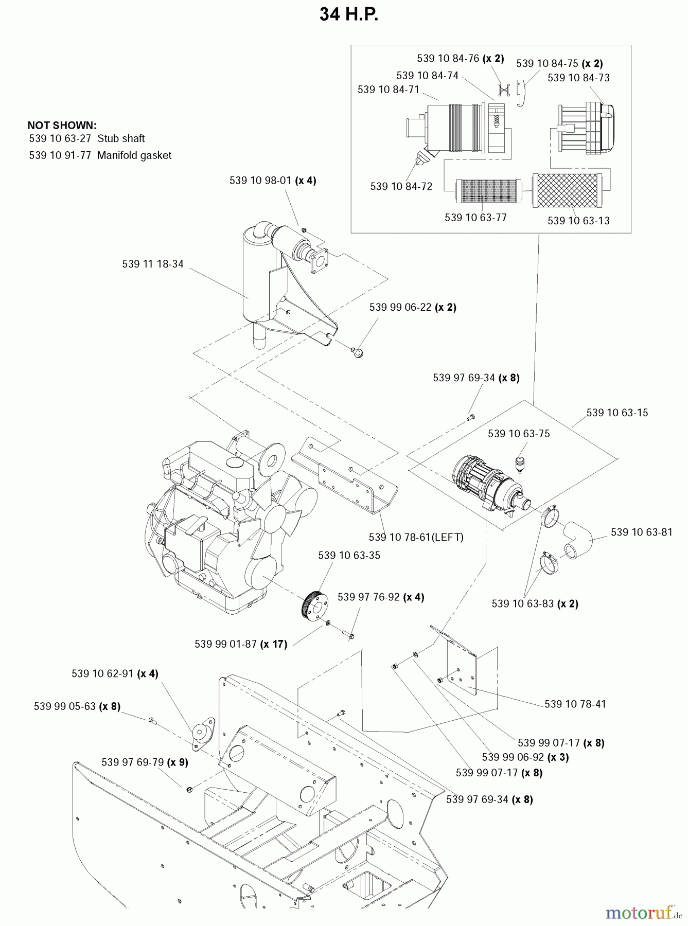 Husqvarna Nullwendekreismäher, Zero-Turn BZ 27 D (968999315) - Husqvarna Zero-Turn Mower (2009-07 & After) Engine Assembly 34 H. P. #2