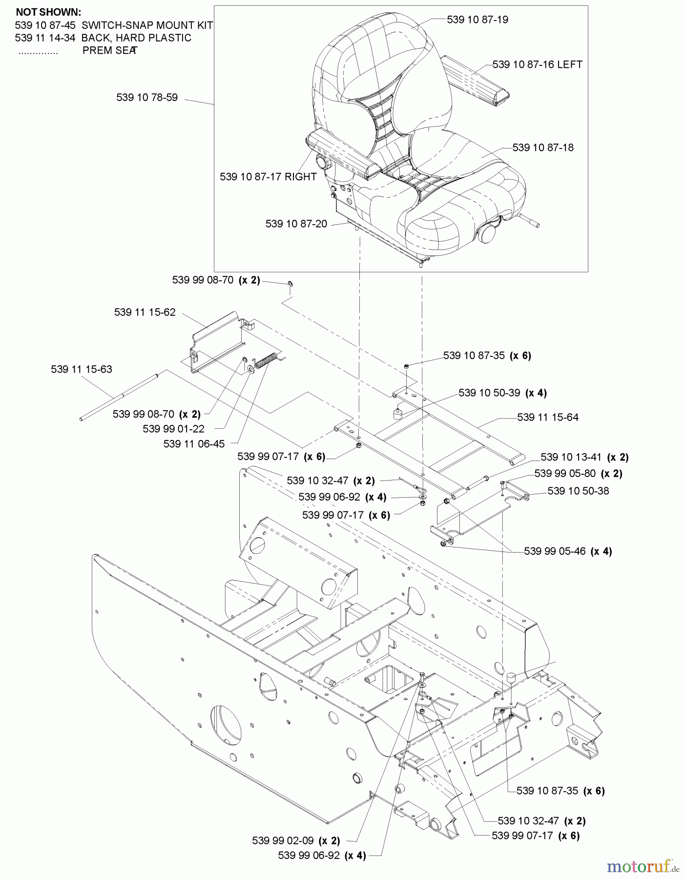 Husqvarna Nullwendekreismäher, Zero-Turn BZ 27 D (968999315) - Husqvarna Zero-Turn Mower (2009-07 & After) Seat Assembly