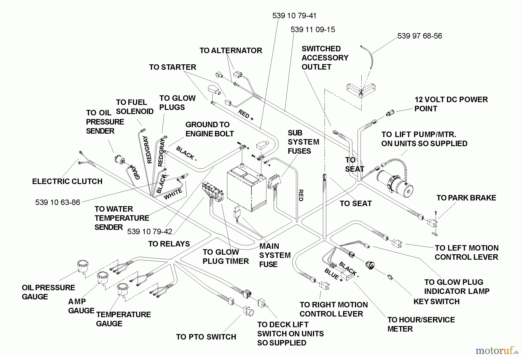  Husqvarna Nullwendekreismäher, Zero-Turn BZ 27 D (968999315) - Husqvarna Zero-Turn Mower (2009-07 & After) Wire Harness #1