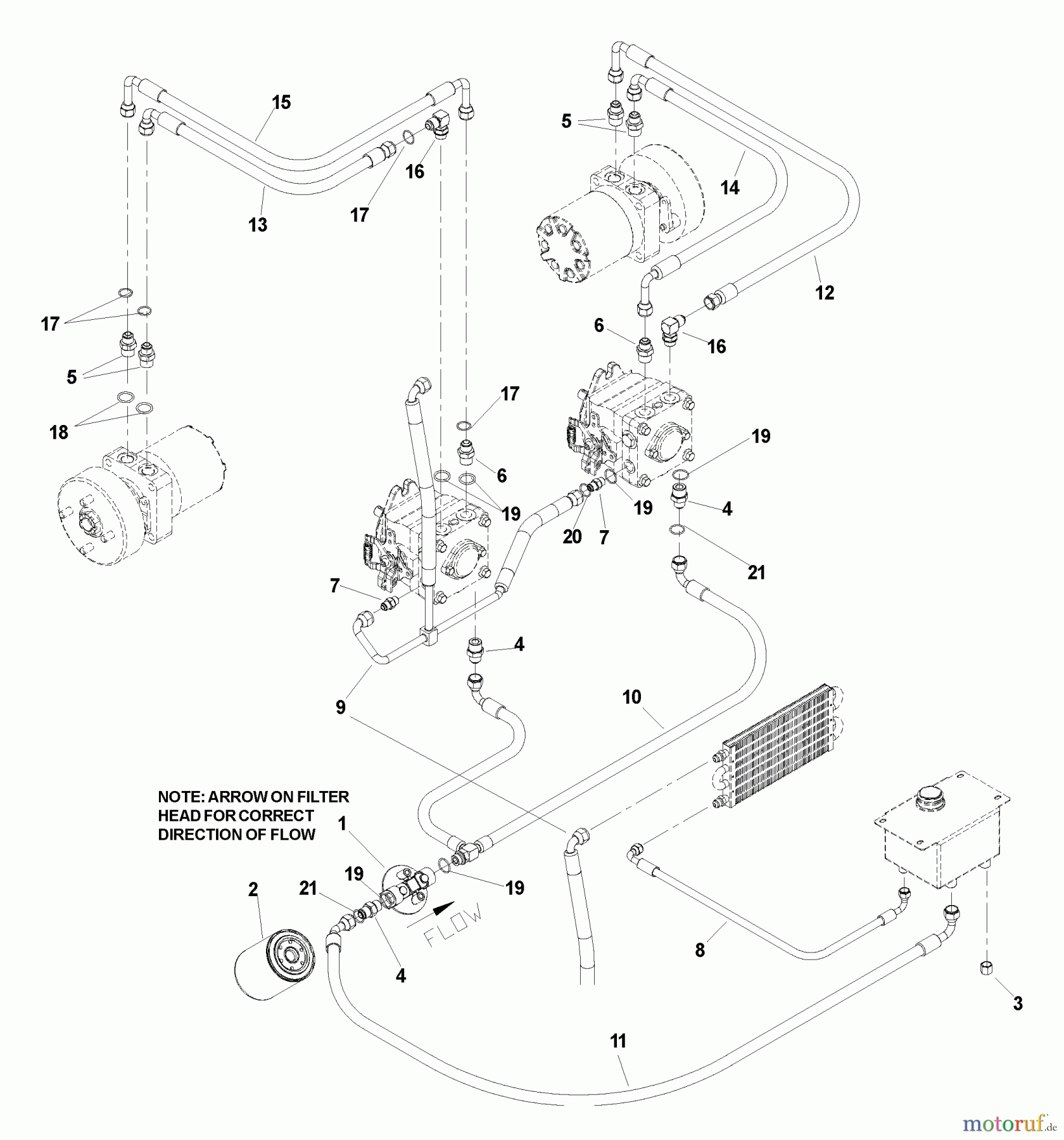 Husqvarna Nullwendekreismäher, Zero-Turn BZ 7234 D (968999264) - Husqvarna Zero-Turn Mower (2005-01 to 2005-07) Hydraulic Hoses And Fittings
