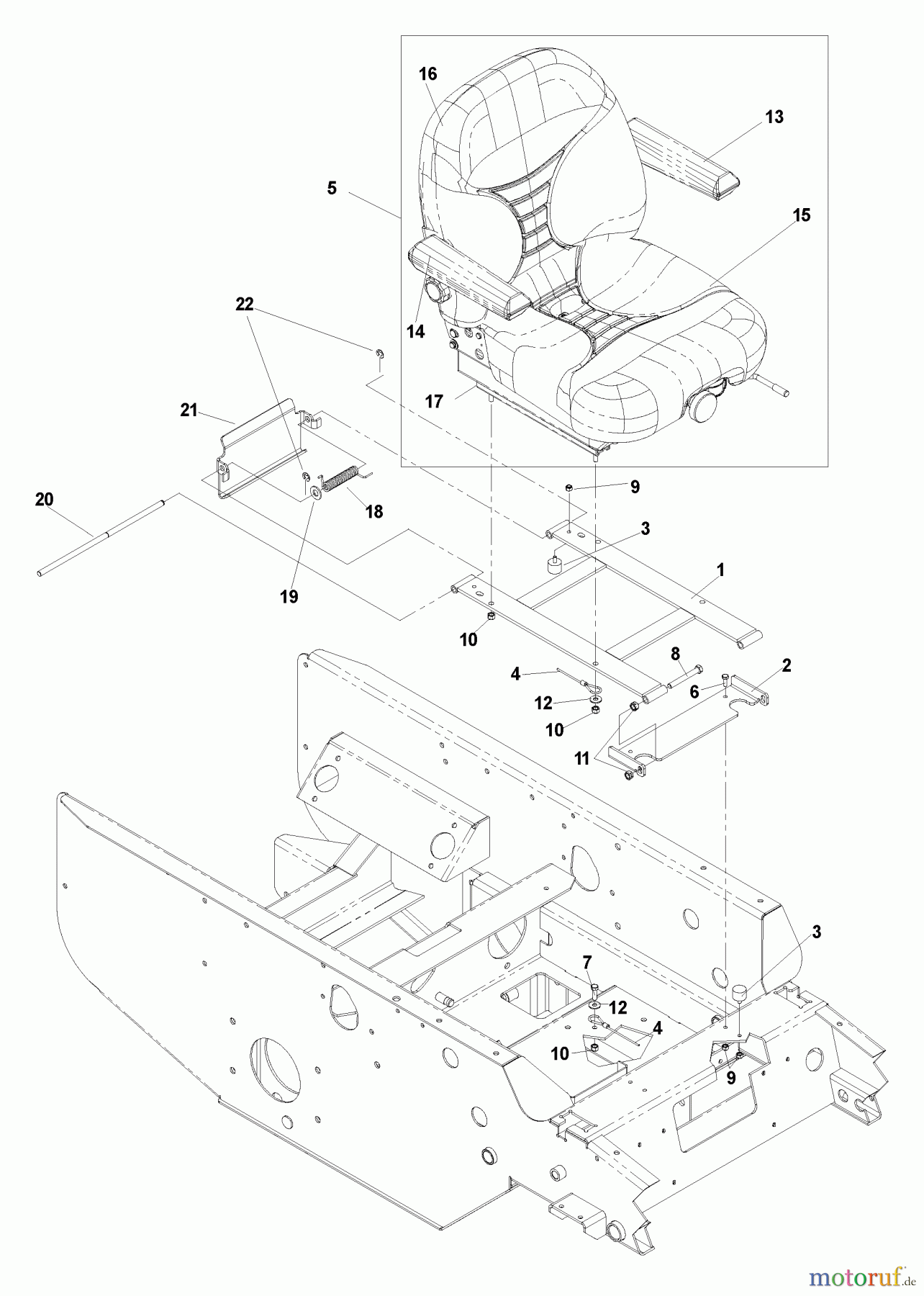  Husqvarna Nullwendekreismäher, Zero-Turn BZ 7234 D (968999264) - Husqvarna Zero-Turn Mower (2005-01 to 2005-07) Seat Assembly