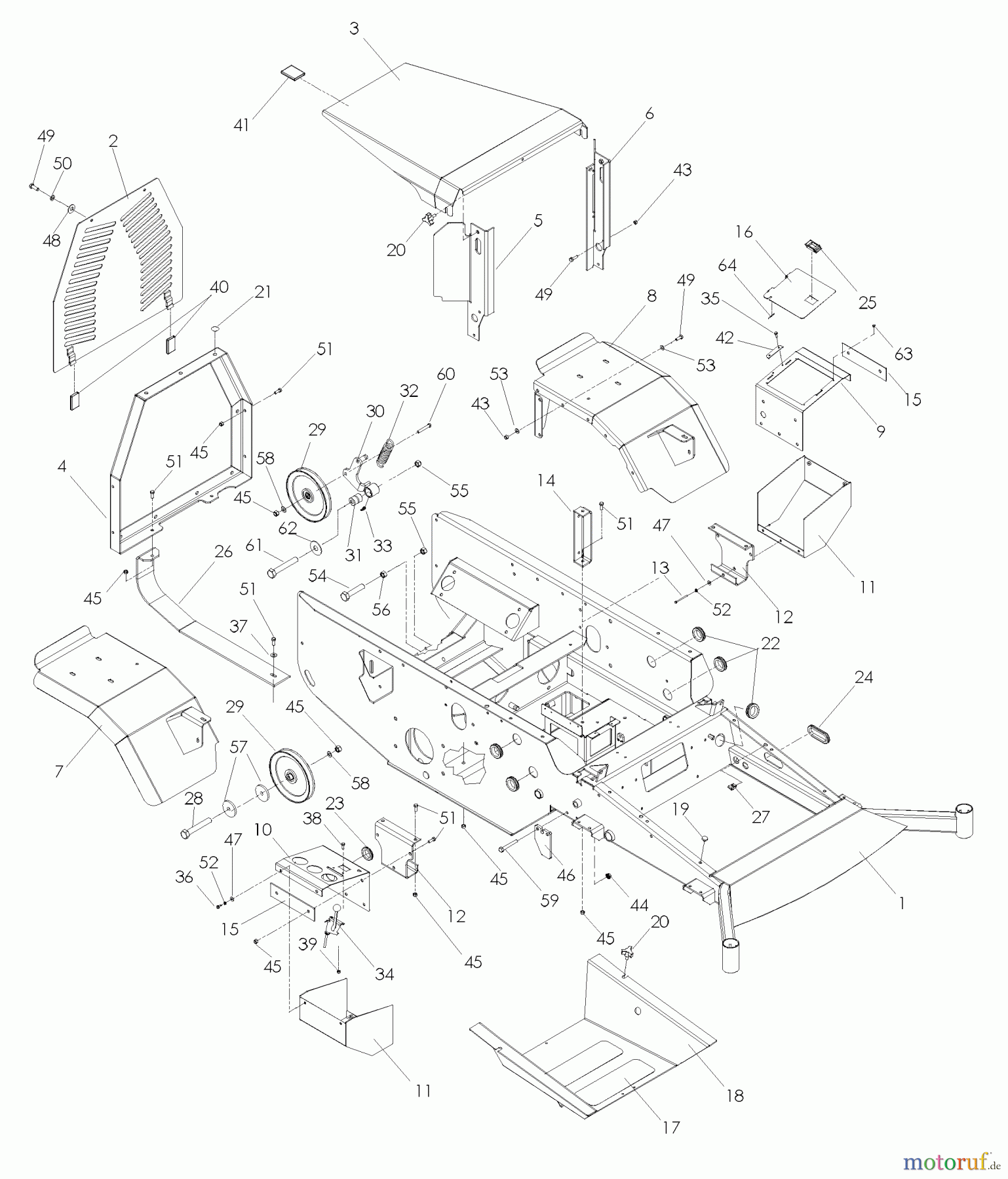 Husqvarna Nullwendekreismäher, Zero-Turn BZ 7234 DBF (968999370) - Husqvarna Zero-Turn Mower (2005-08 & After) Chassis / Frame