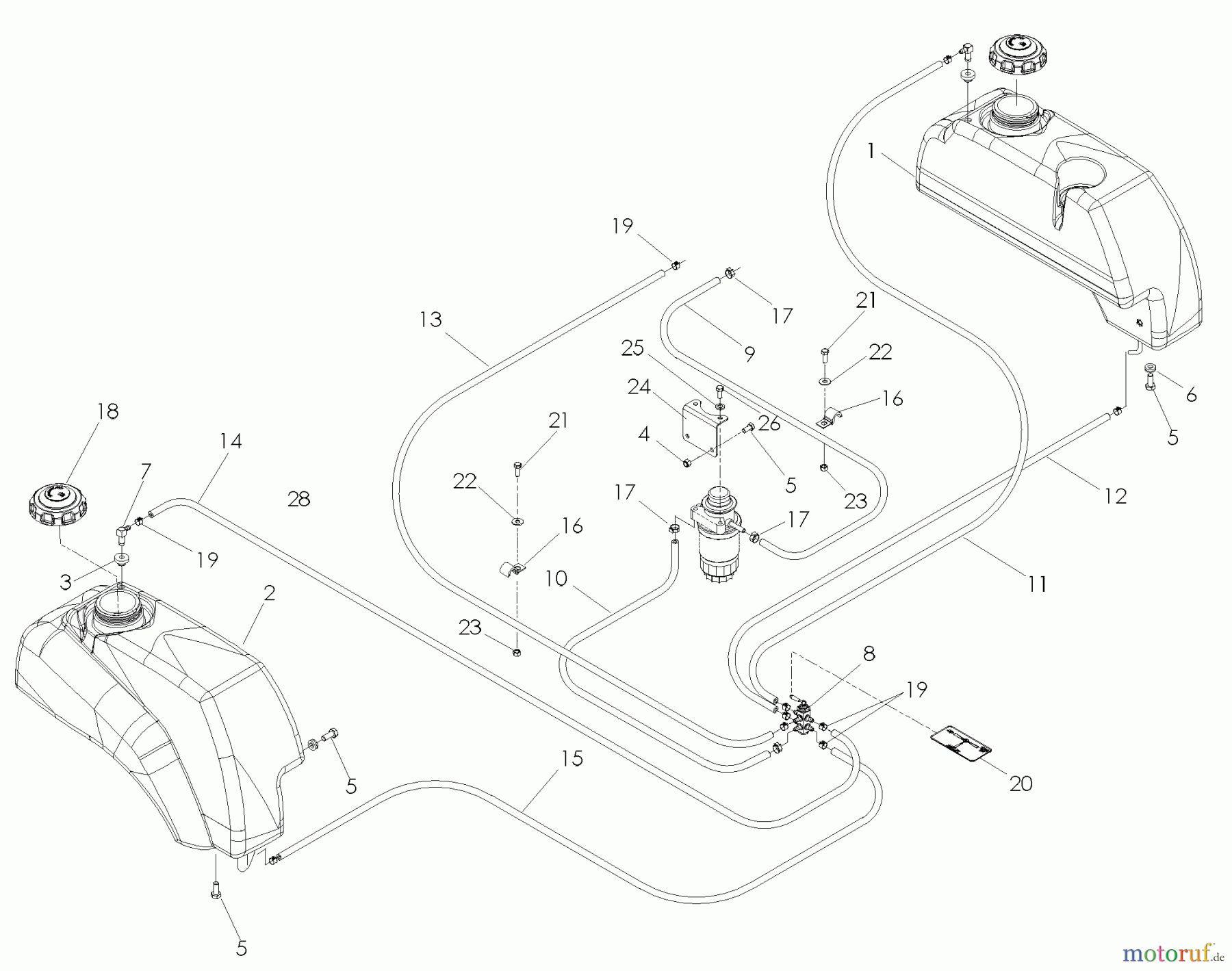 Husqvarna Nullwendekreismäher, Zero-Turn BZ 6127 DBF (968999369) - Husqvarna Zero-Turn Mower (2005-08 & After) Fuel System