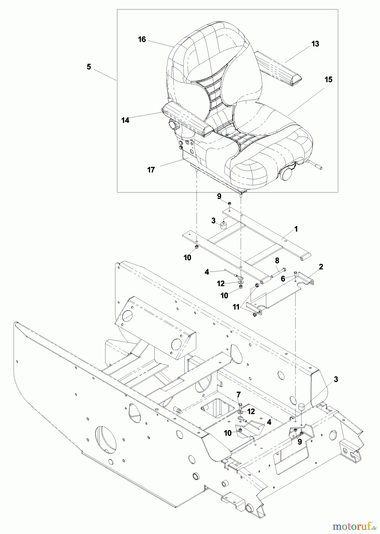  Husqvarna Nullwendekreismäher, Zero-Turn BZ 6127 D (968999218) - Husqvarna Zero-Turn Mower (2003-03 to 2004-10) Seat Assembly