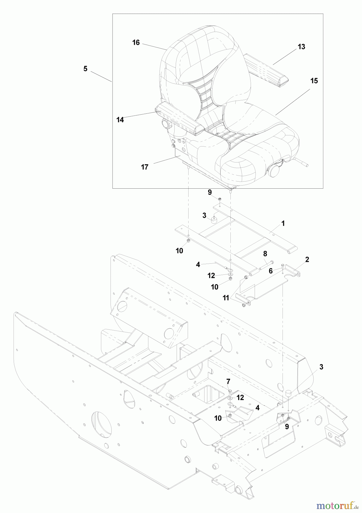 Husqvarna Nullwendekreismäher, Zero-Turn BZ 6127 D (968999218) - Husqvarna Zero-Turn Mower (2004-11 & After) (SN: 033600000 & Up) Seat Assembly