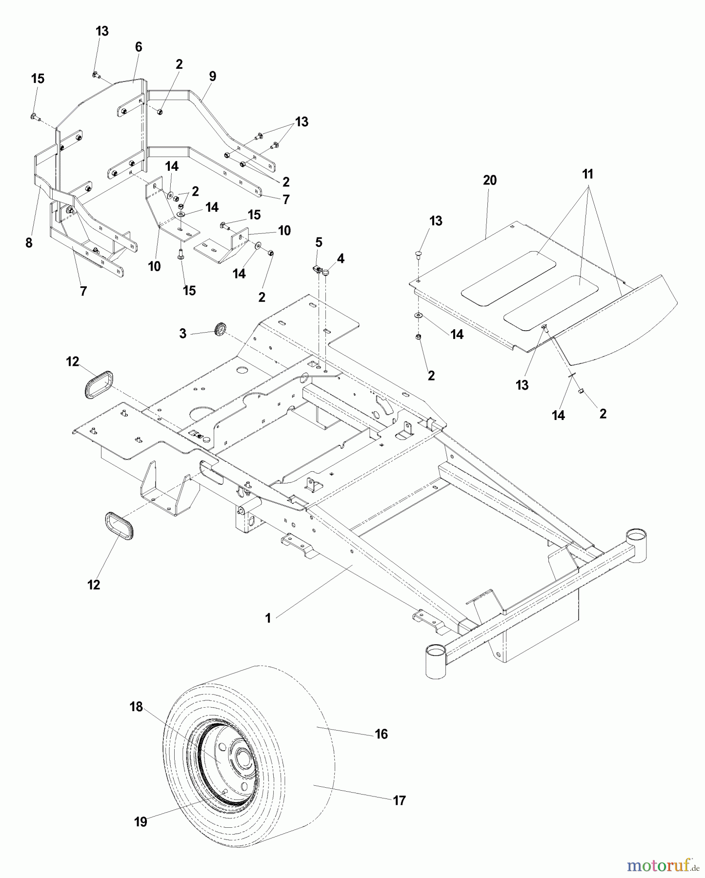 Husqvarna Nullwendekreismäher, Zero-Turn EZ 6124 (968999505) - Husqvarna KOA Zero-Turn Mower (2006-06 & After) Main Frame (Part 1)