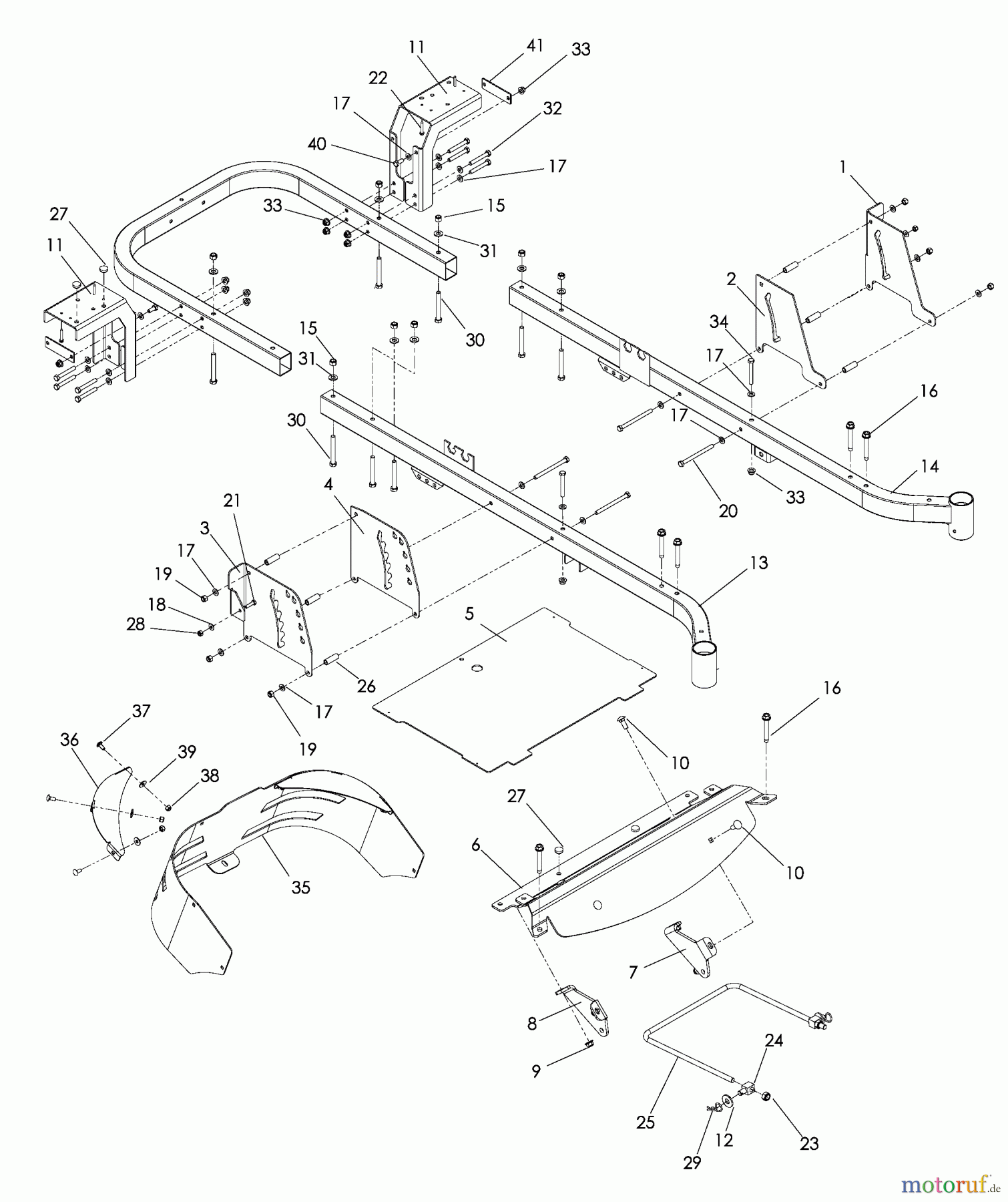 Husqvarna Nullwendekreismäher, Zero-Turn EZC 4824 (965880201) - Husqvarna Zero-Turn Mower (2009-01 & After) Chassis Frame