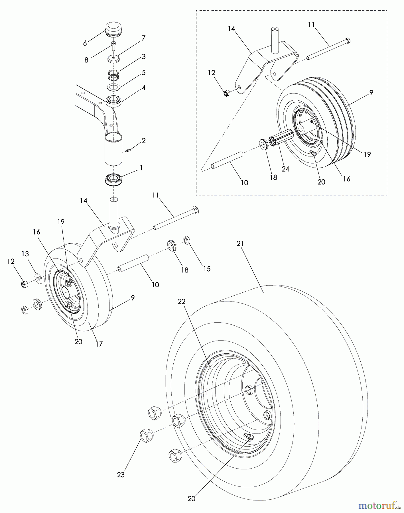 Husqvarna Nullwendekreismäher, Zero-Turn EZ 4824 (965880401) - Husqvarna Zero-Turn Mower (2009-01 & After) Wheels And Tires