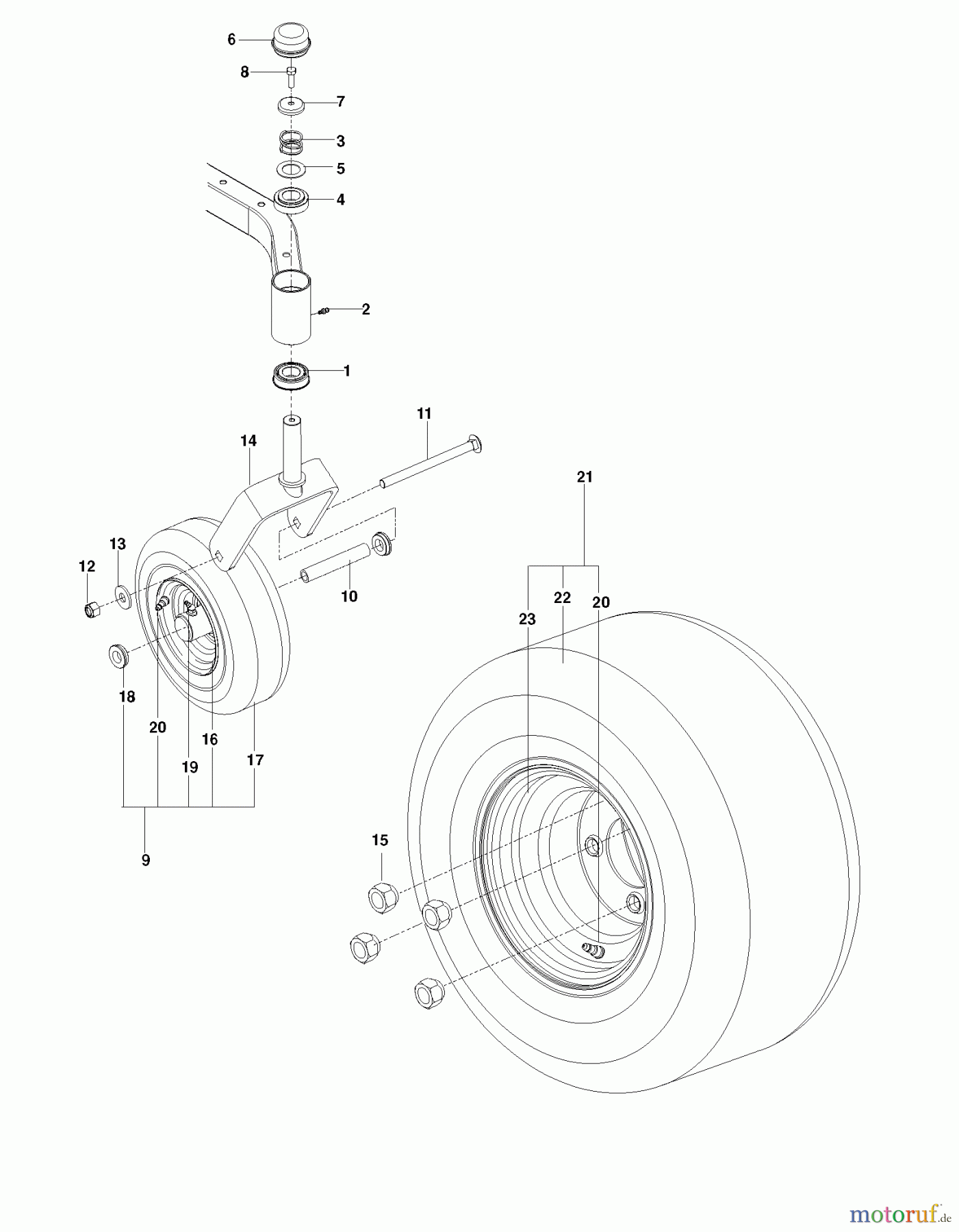 Husqvarna Nullwendekreismäher, Zero-Turn EZ 4824 TFBF (966659502) - Husqvarna Zero-Turn Mower (2012-06 & After) WHEELS TIRES