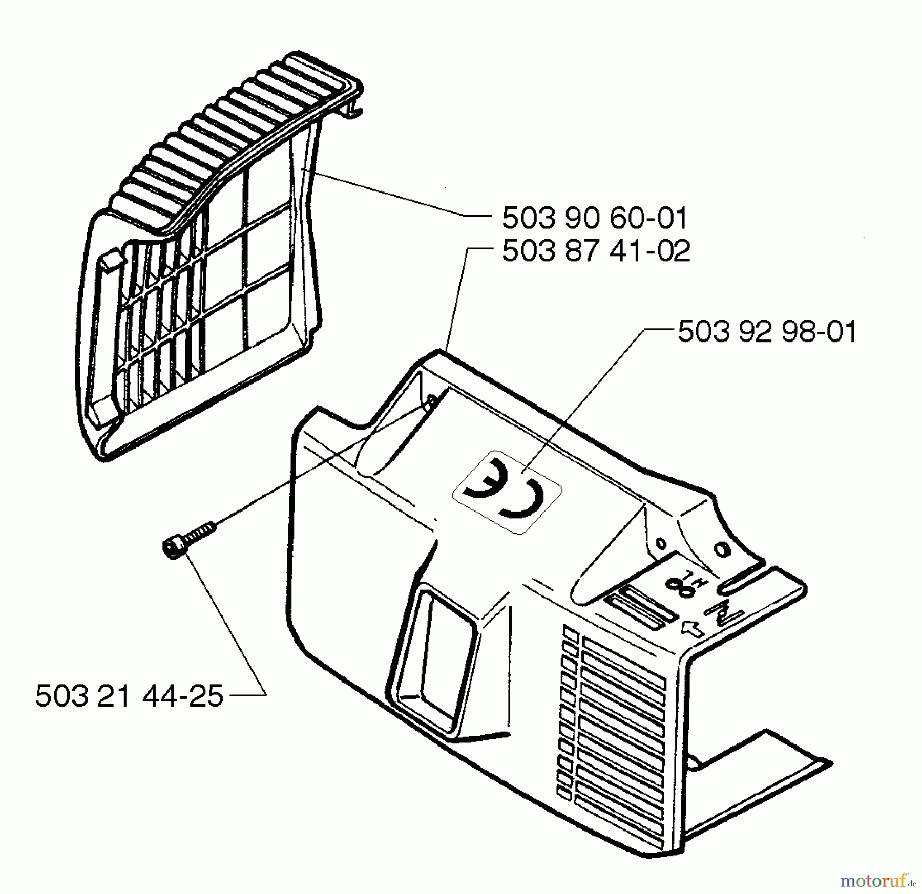 Husqvarna Bläser / Sauger / Häcksler / Mulchgeräte 225 HBV - Husqvarna Handheld Blower Vacuum (1997-02 to 1999-12) Cover Assembly