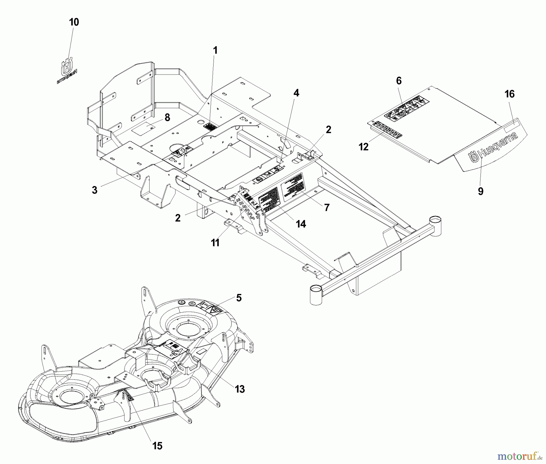 Husqvarna Nullwendekreismäher, Zero-Turn EZ 4824 BI (968999513) - Husqvarna Zero-Turn Mower (2006-06 & After) Decal Assembly