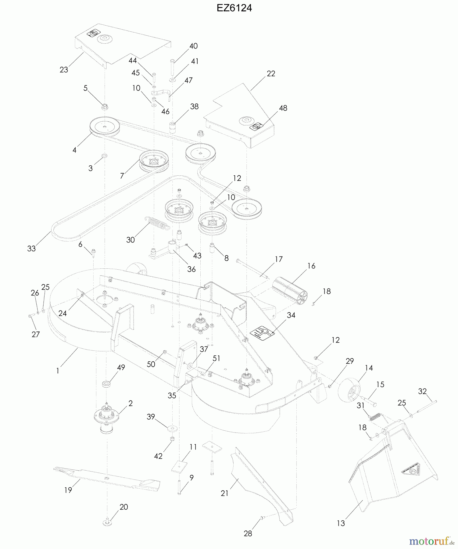 Husqvarna Nullwendekreismäher, Zero-Turn EZ 6124 (965880701) - Husqvarna Zero-Turn Mower (2009-01 & After) 61