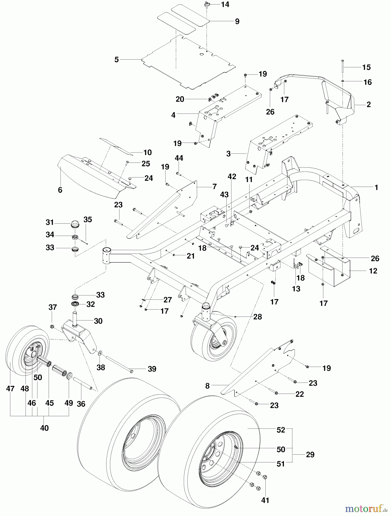 Husqvarna Nullwendekreismäher, Zero-Turn FD 61M (966582701) - Husqvarna Zero-Turn Mower (2010-02 & After) Frame