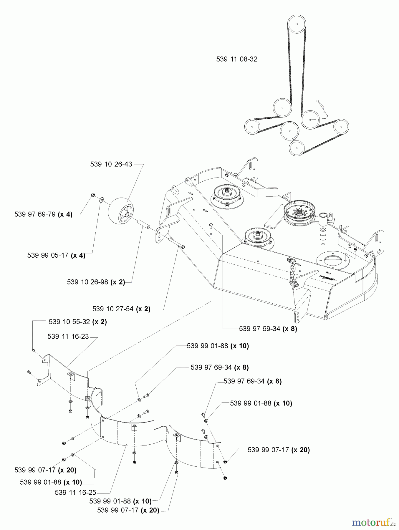 Husqvarna Nullwendekreismäher, Zero-Turn iZ 4217 (968999254) - Husqvarna Zero-Turn Mower (2005-03 & After) Deck Assembly (42