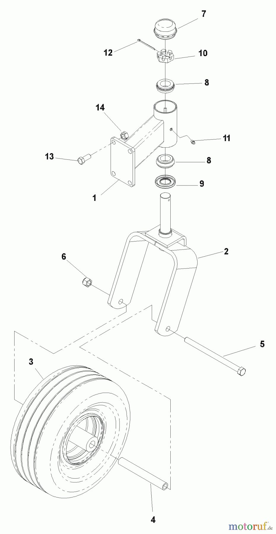 Husqvarna Nullwendekreismäher, Zero-Turn iZ 4217 SKAA (968999229) - Husqvarna Zero-Turn Mower (2004-09 & After) (SN: 033600000 & Up) Caster Arm