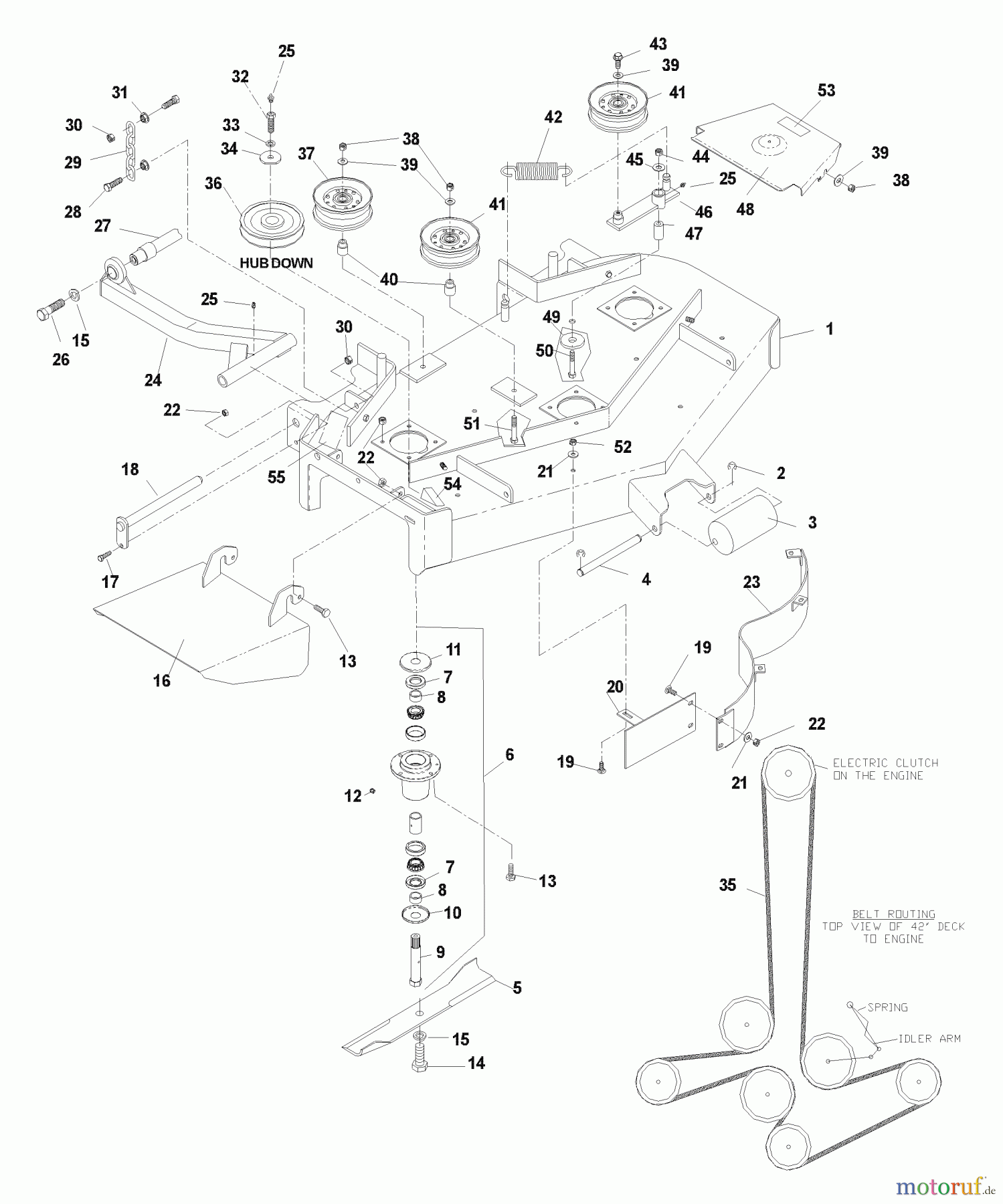 Husqvarna Nullwendekreismäher, Zero-Turn iZ 4217 SKAA (968999229) - Husqvarna Zero-Turn Mower (2004-09 & After) (SN: 033600000 & Up) Deck Assembly 42