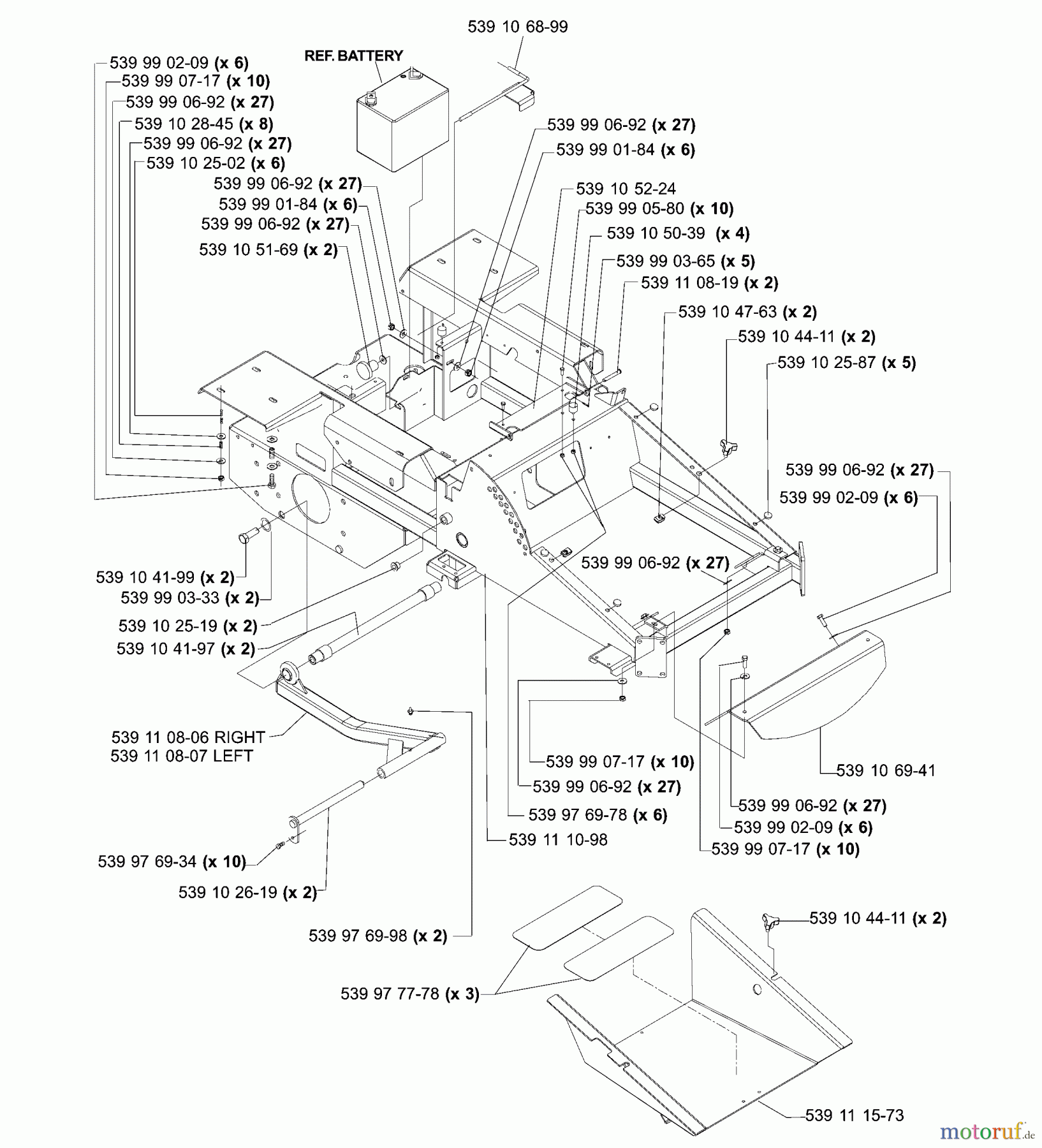 Husqvarna Nullwendekreismäher, Zero-Turn iZ 4217 TSKAA (968999254) - Husqvarna Zero-Turn Mower (2005-08 to 2005-11) Main Frame A