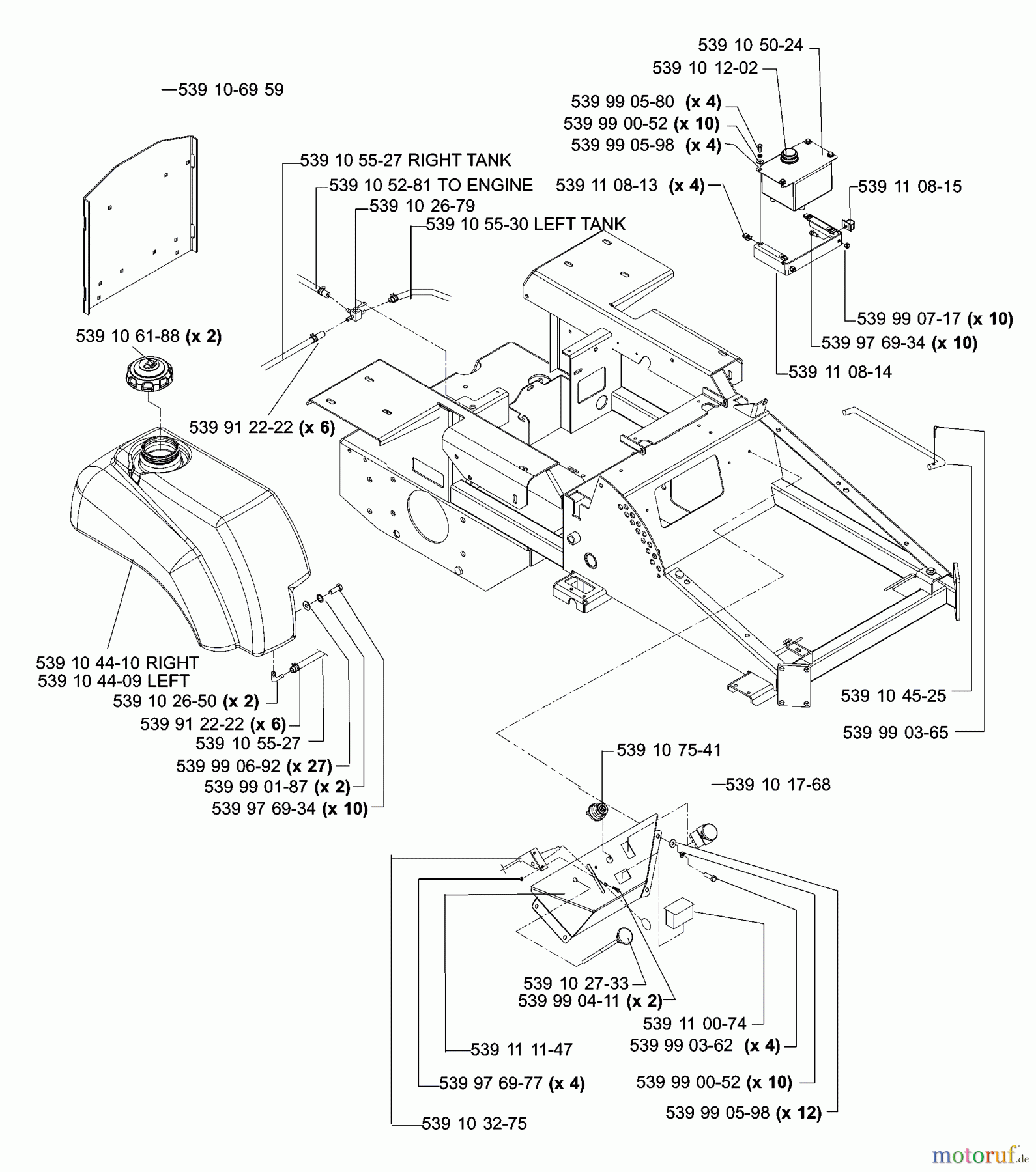 Husqvarna Nullwendekreismäher, Zero-Turn iZ 4217 TSKAA (968999254) - Husqvarna Zero-Turn Mower (2005-08 to 2005-11) Main Frame B