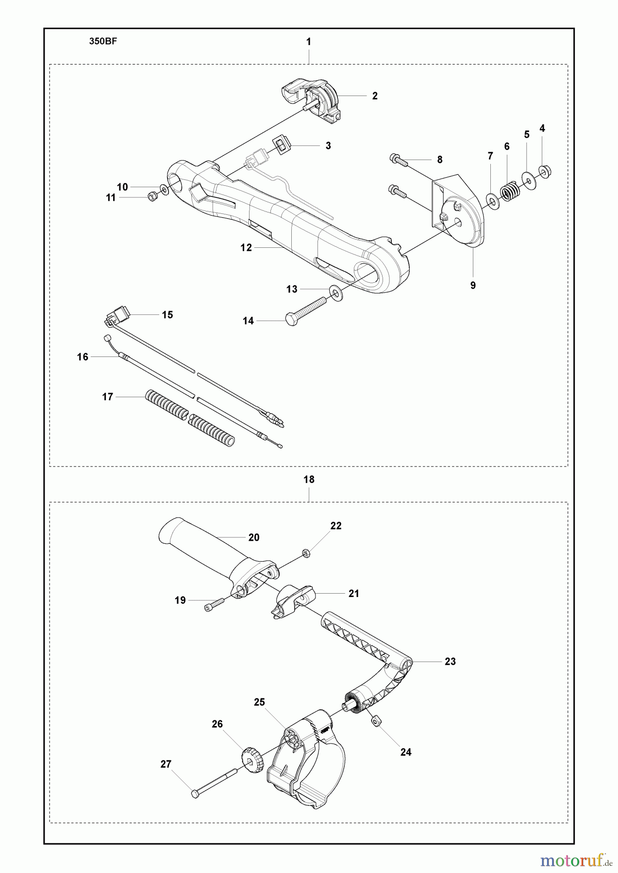 Husqvarna Bläser / Sauger / Häcksler / Mulchgeräte 350 BF - Husqvarna Backpack Blower (2009-03 & After) Throttle Controls