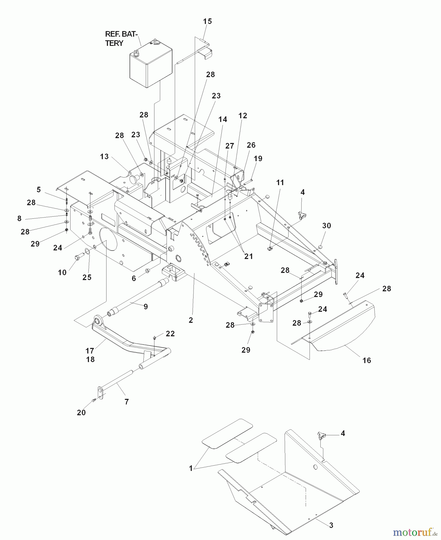 Husqvarna Nullwendekreismäher, Zero-Turn iZ 4217 TSKAA (968999254) - Husqvarna Zero-Turn Mower (2007-04 & After) Chassis / Frame (Part 1)
