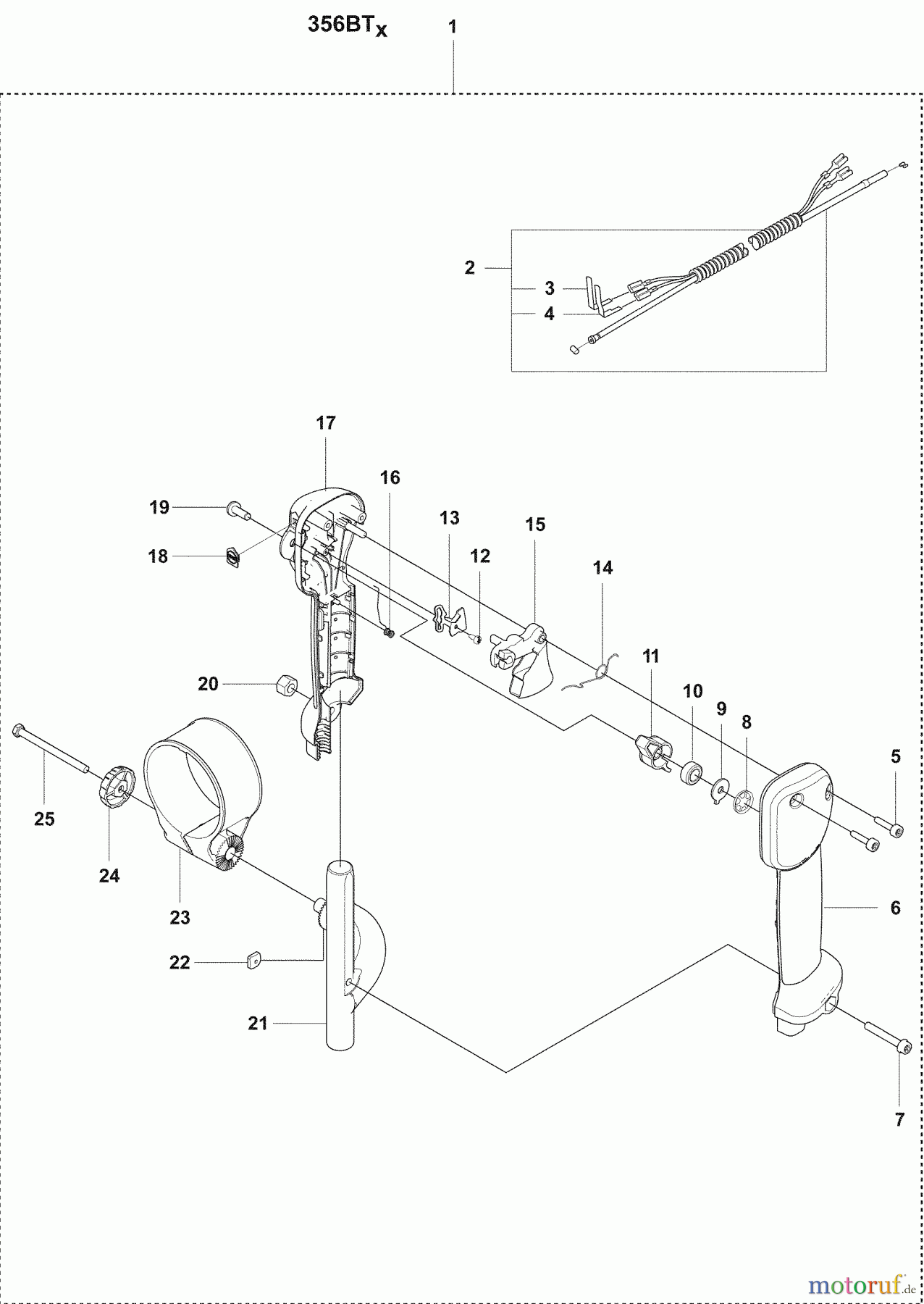 Husqvarna Bläser / Sauger / Häcksler / Mulchgeräte 356 BT X-Series - Husqvarna Backpack Blower (2009-07 & After) Bt Throttle Handle