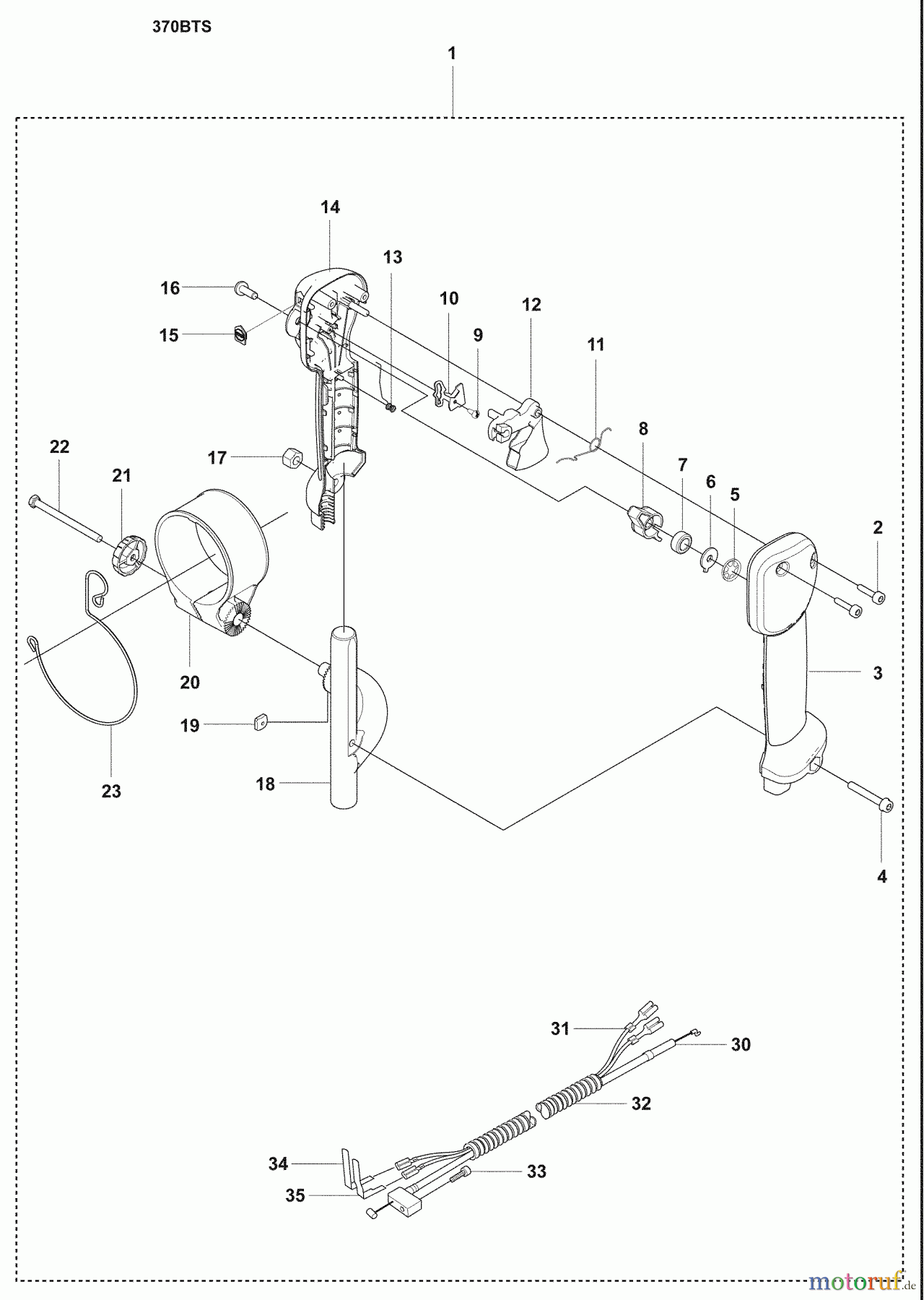 Husqvarna Bläser / Sauger / Häcksler / Mulchgeräte 370 BTS - Husqvarna Backpack Blower (2009-03 & After) BT Throttle / Switch Wires